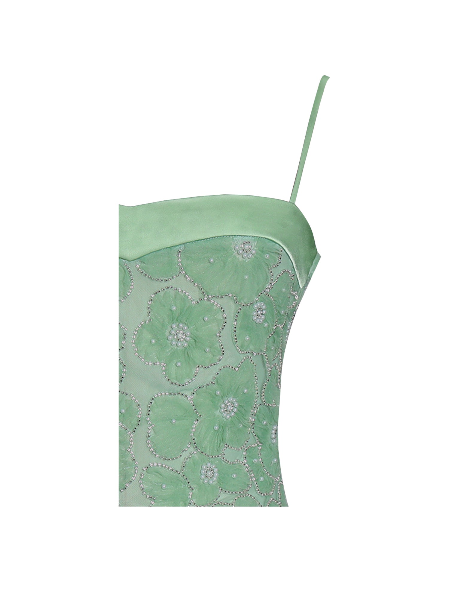 Ucille Embroidered Chiffon Maxi Dress | Sage Green