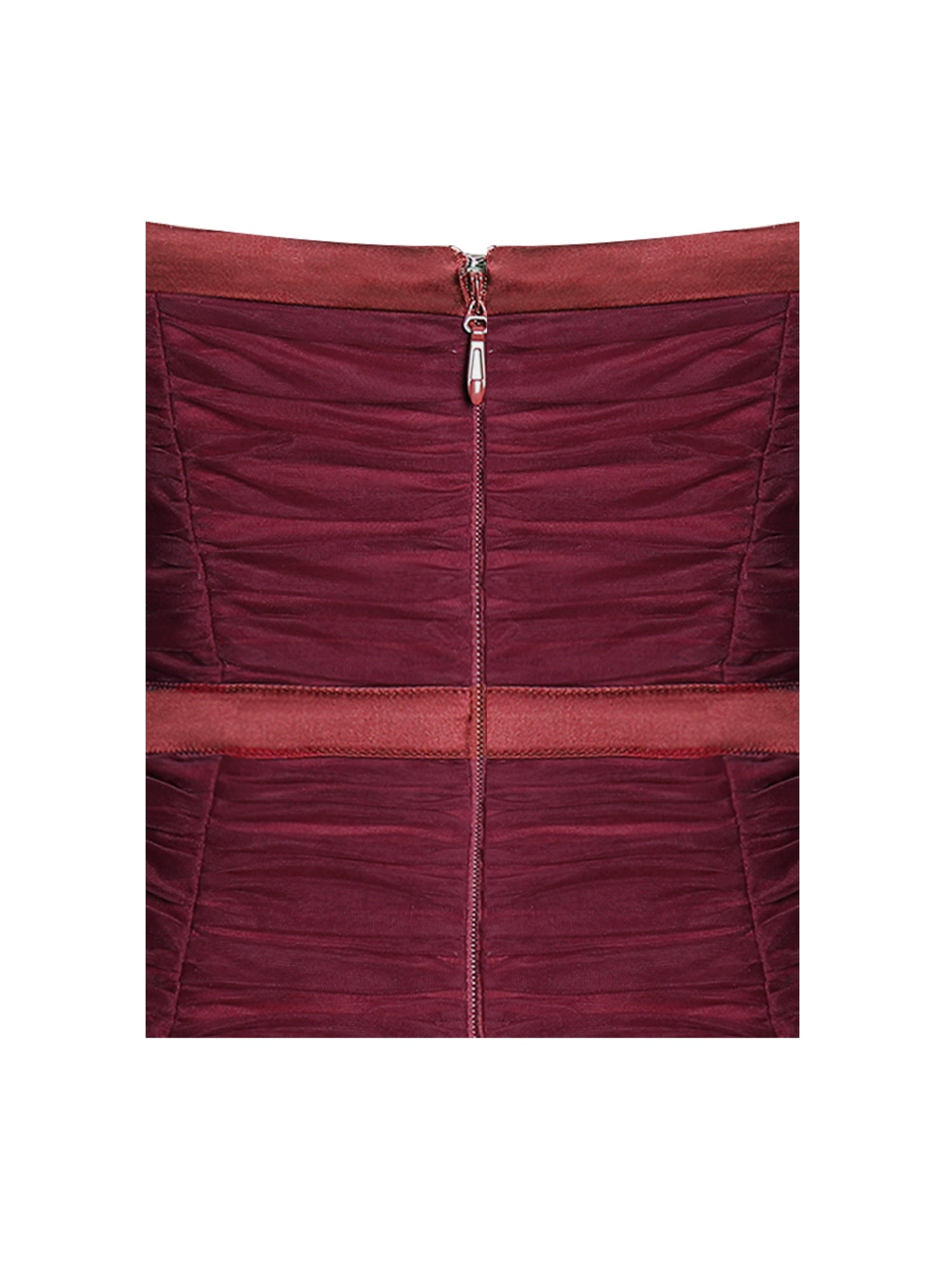 Mabel Drop Waist Layered Mesh Midi Puffy Dress with Bow | Burgundy