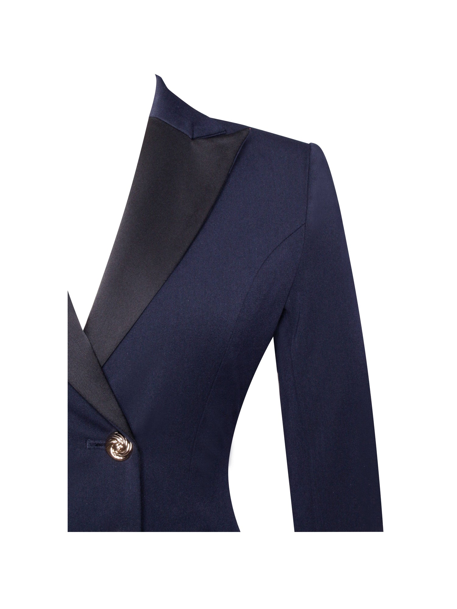 Nasia Double Breast Backless Blazer | Navy Blue