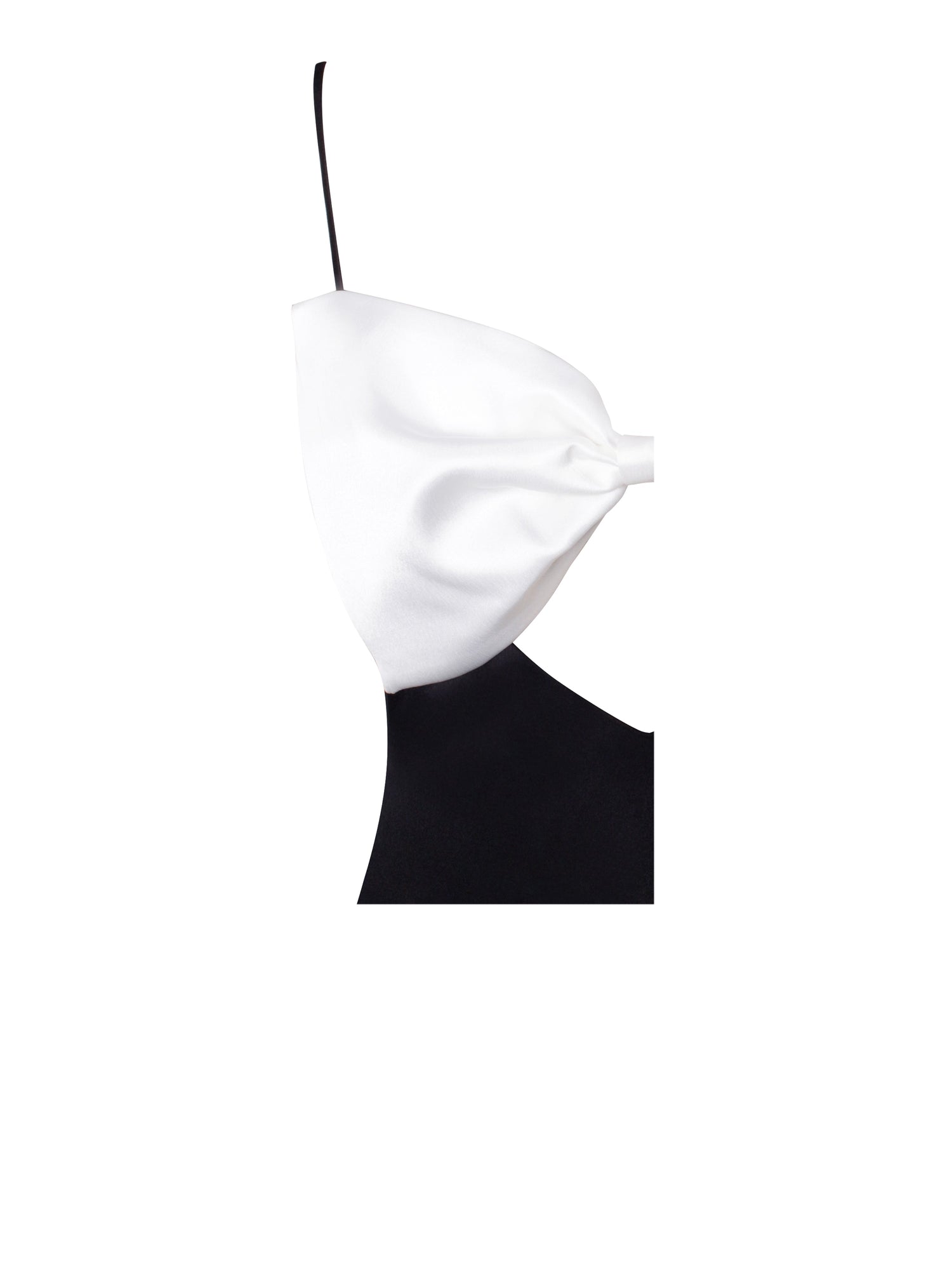 Eleanor Bow Satin Gown | Black and White