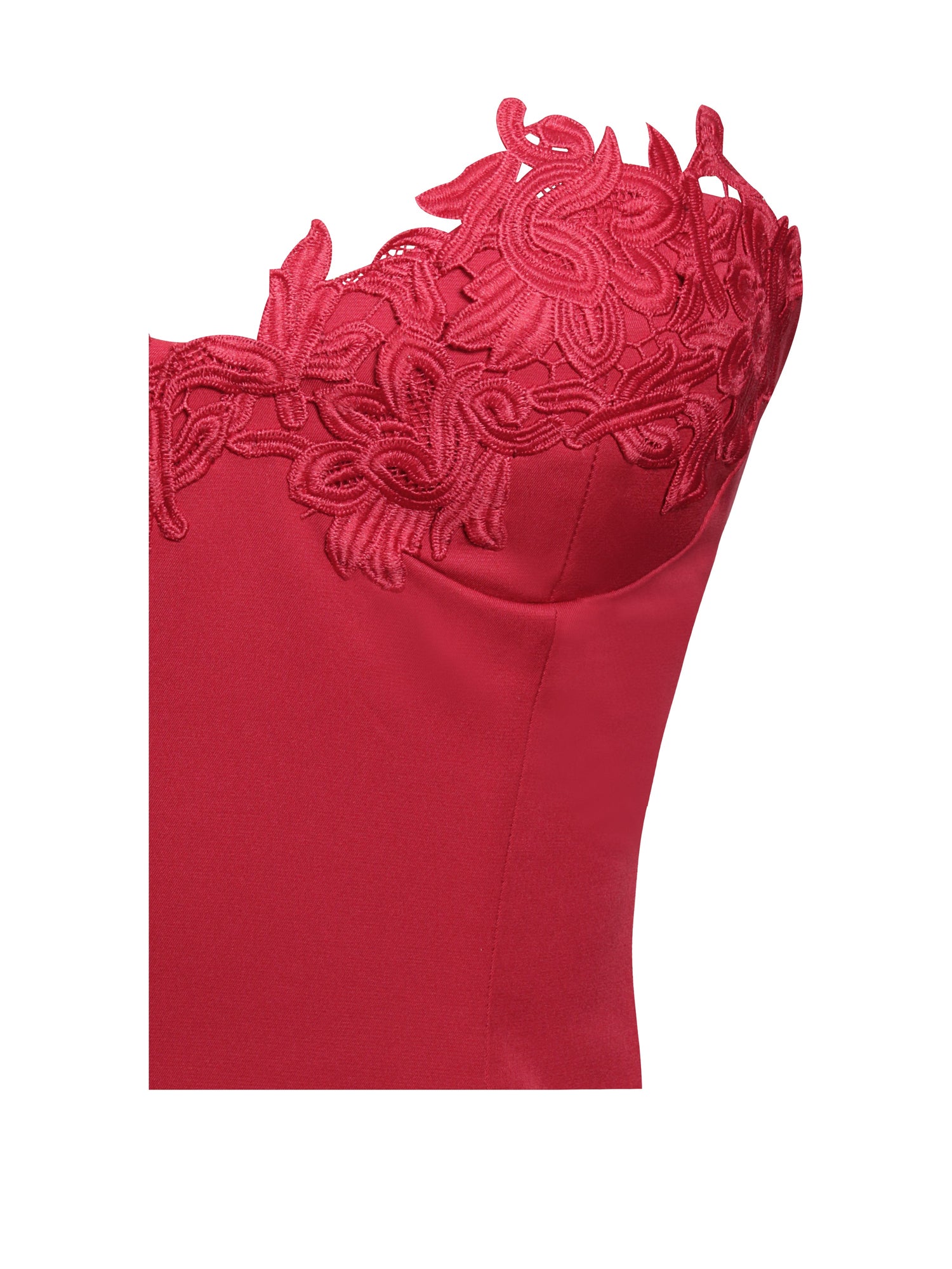 Sacha Lace Drop Waist Corset Puffy Mini Dress | Red