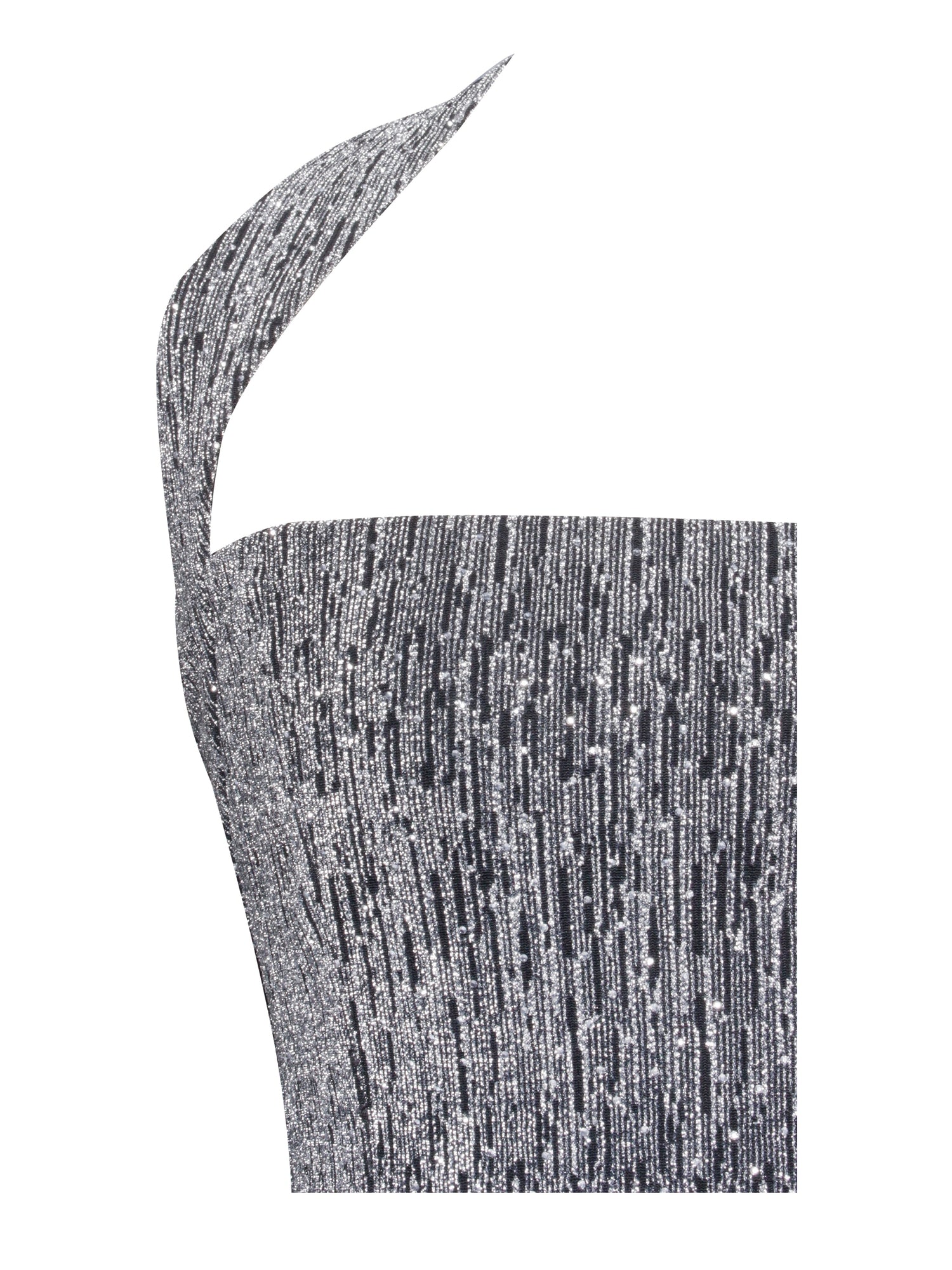 Naomie Crystal Embellished Bubble Hem Halter Mini Dress | Silver/Grey