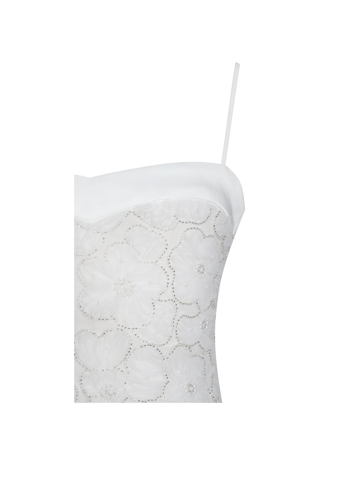 Ucille Embroidered Chiffon Maxi Dress | White