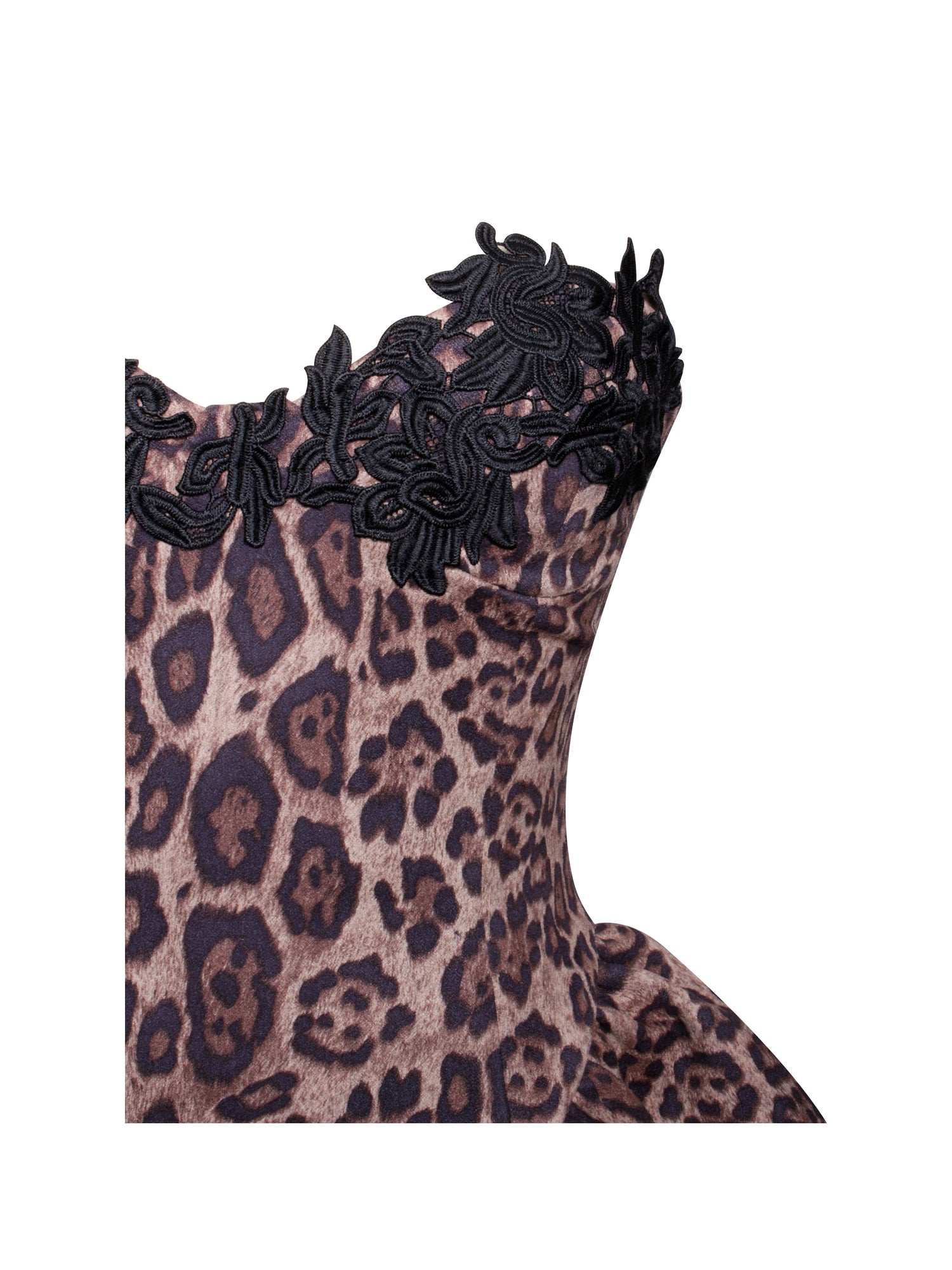 Qiara Peplum Top with Lace Trim | Cheetah Print