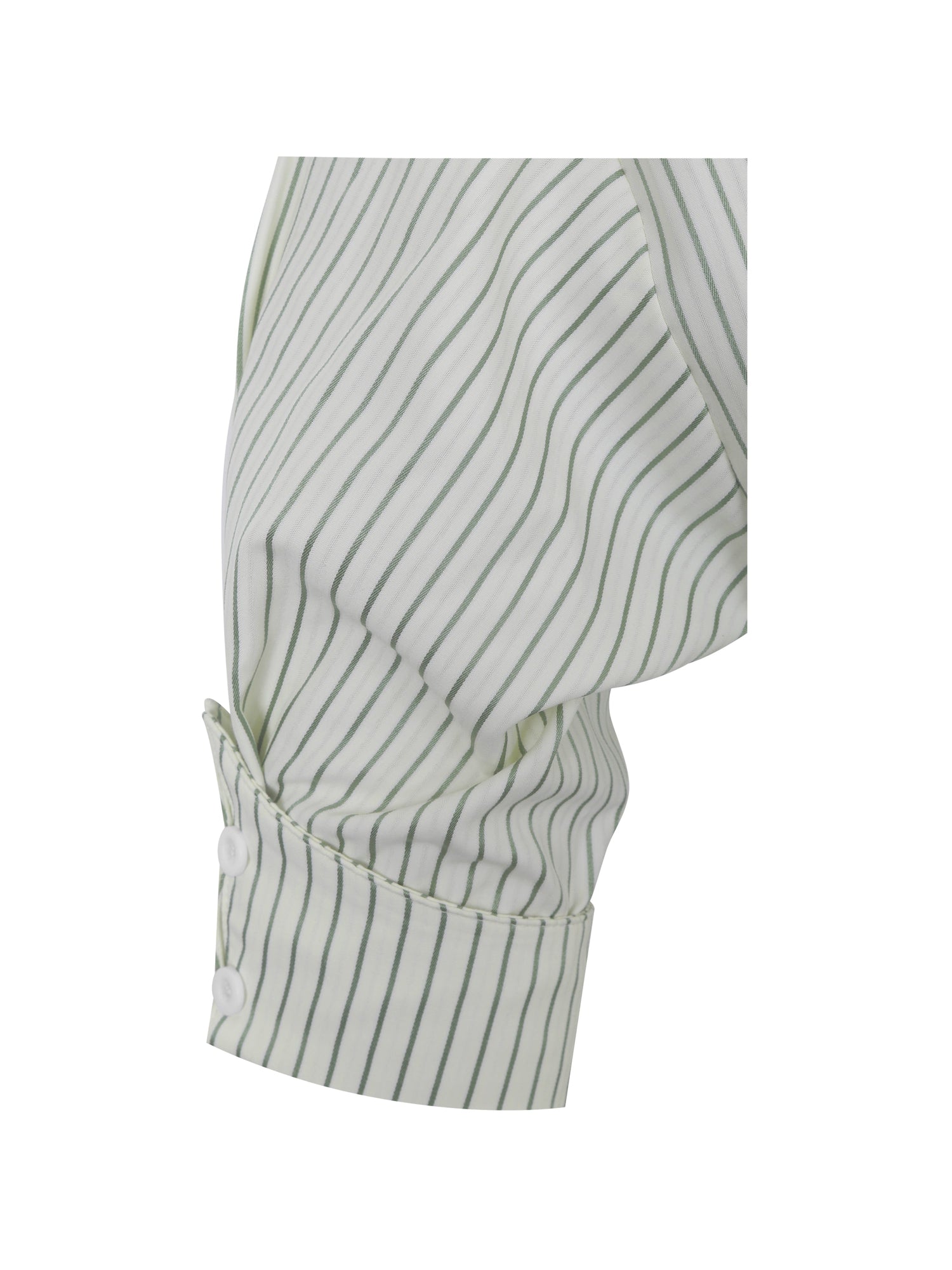 Danica Bamboo Poplin Striped Shirt Midi Dress | Pine Green