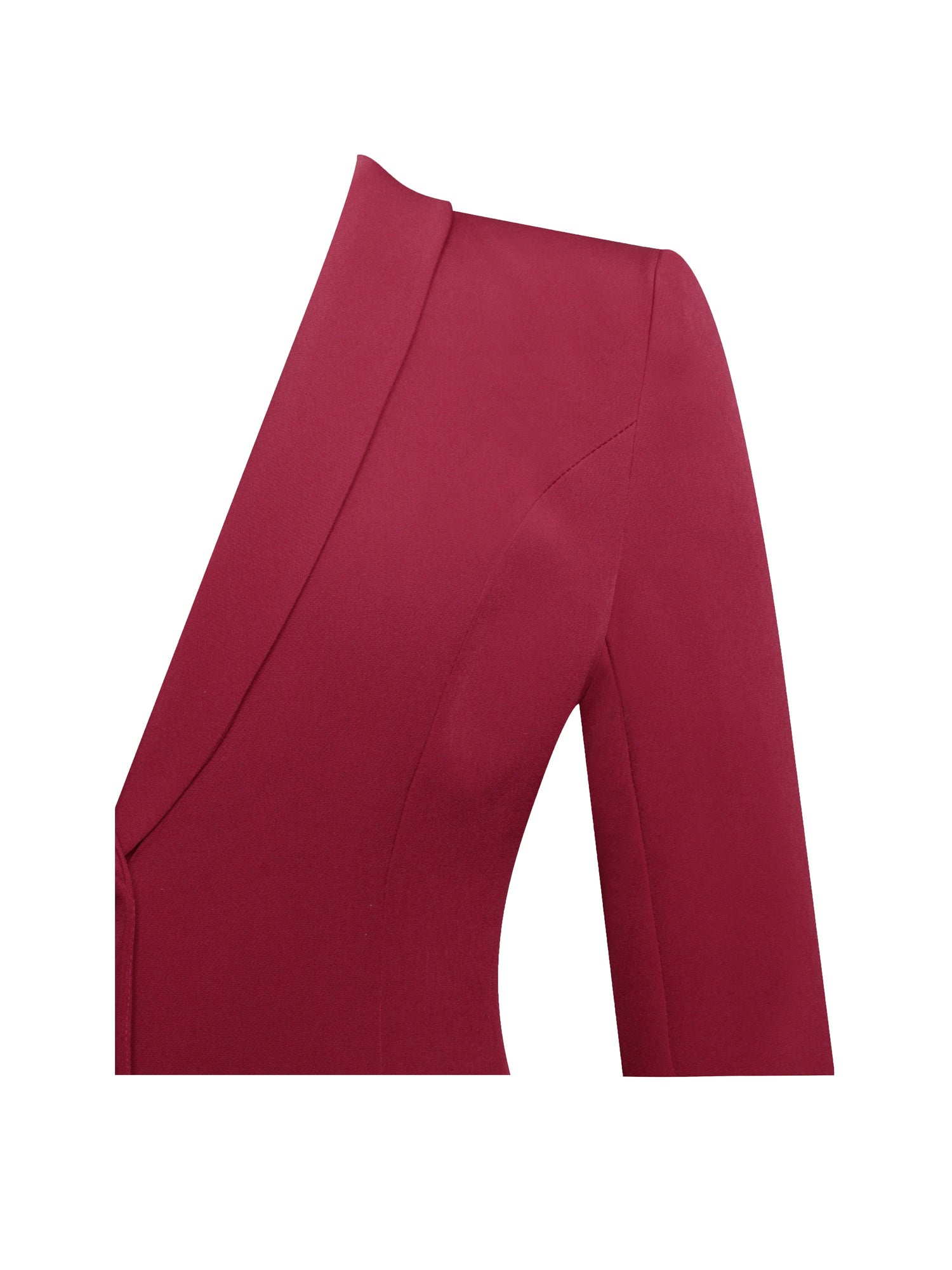 Delia Blazer Dress with Pleated Detail | Burgundy