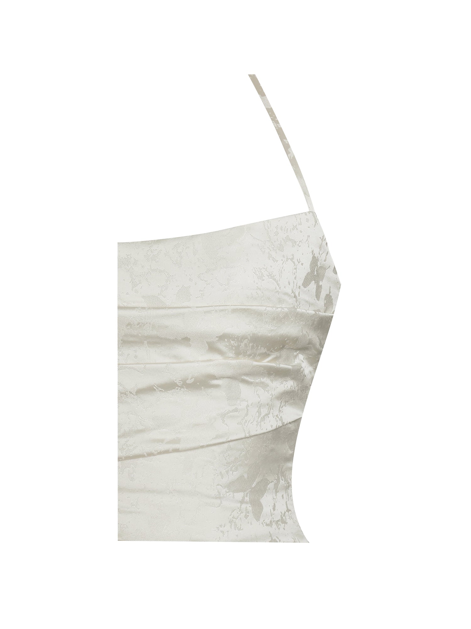 Raegan Jacquard Ruched Maxi Dress | Pearl White
