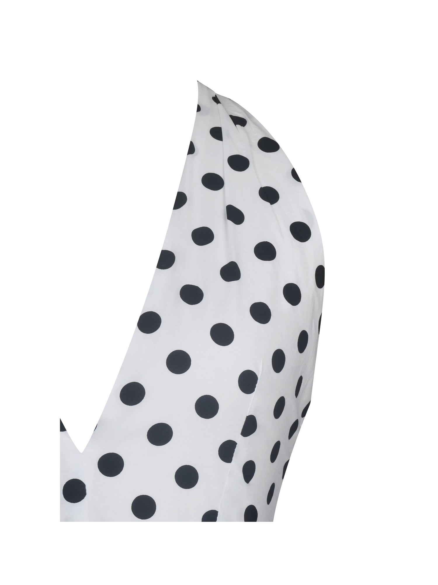 Ilene Polka Dot Cotton Poplin Bubble Hem Halter Top | Black and White Polka Dot