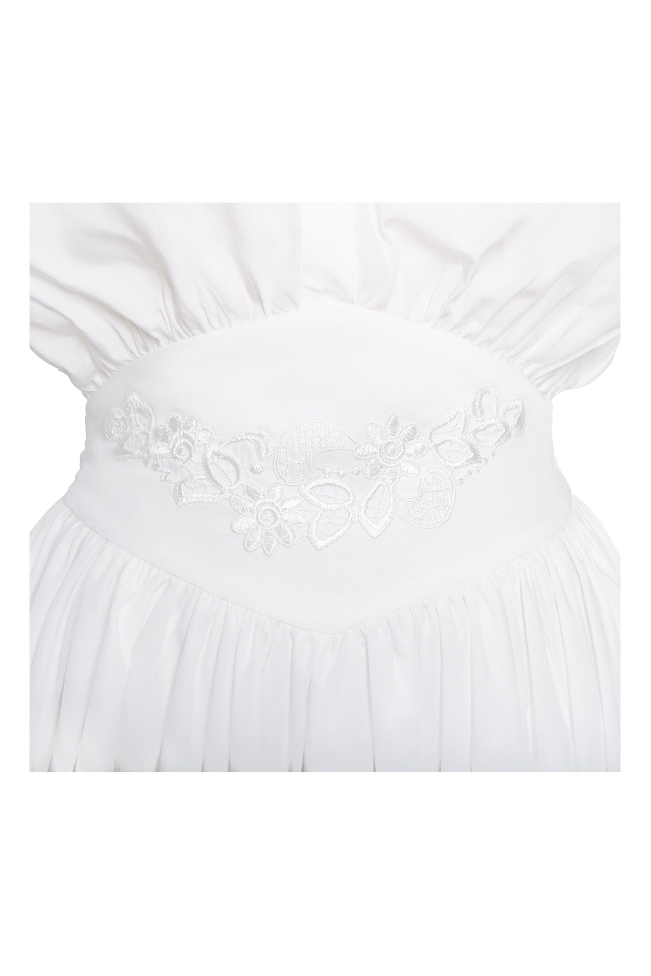 Jamila Lyocell Embroidered Shirt Mini Dress | White