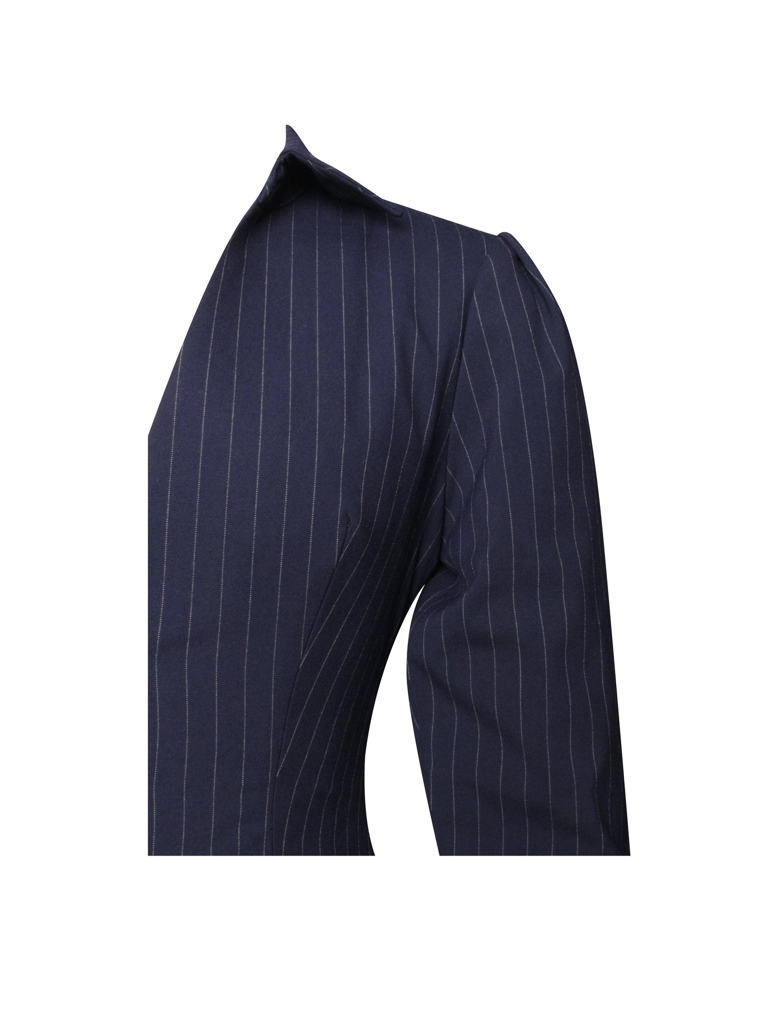 Xabrina Pinstripe Long Sleeve Shirt Mini Dress | Navy Blue