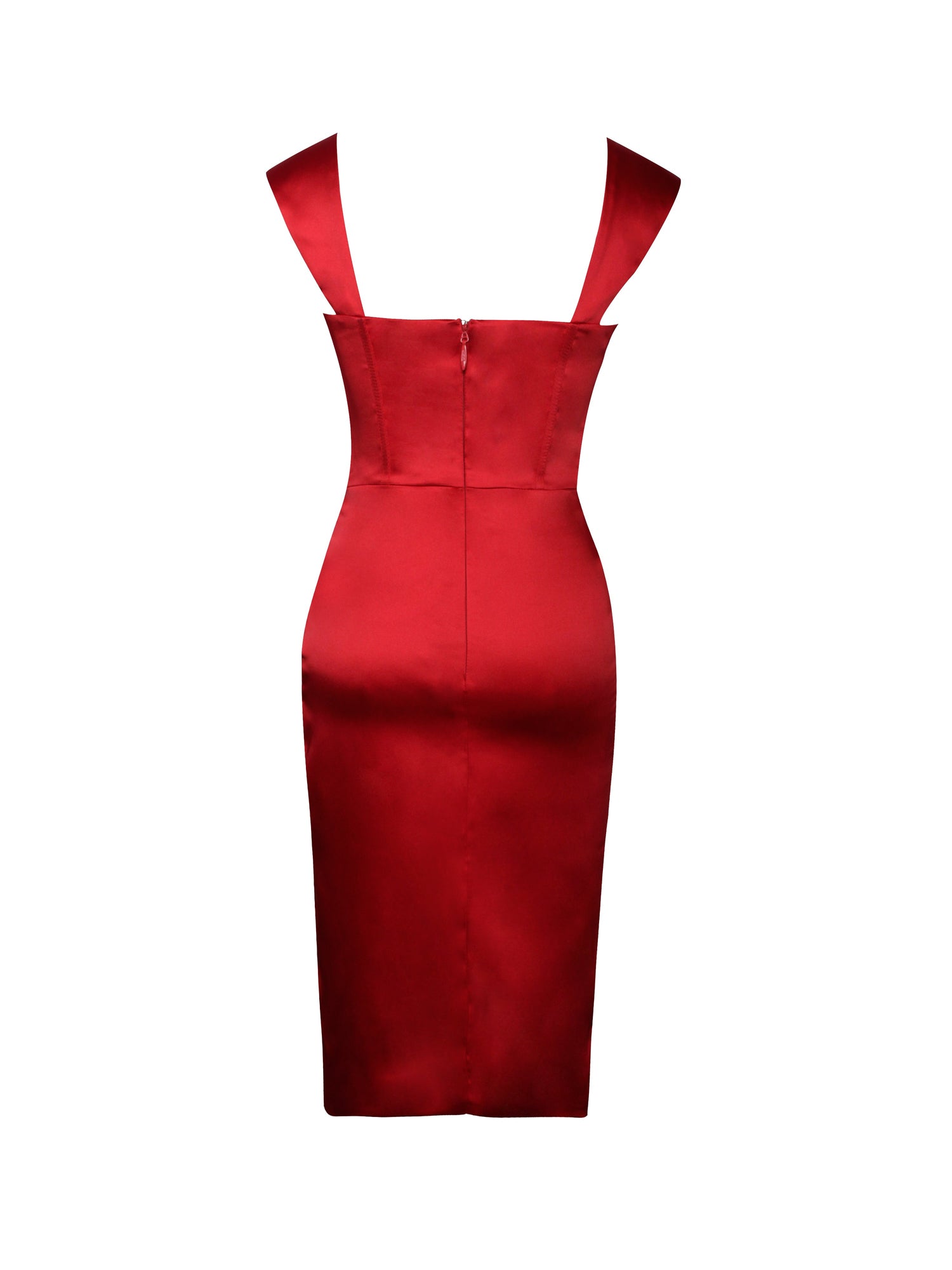 Hedy Satin Corset Dress | Red