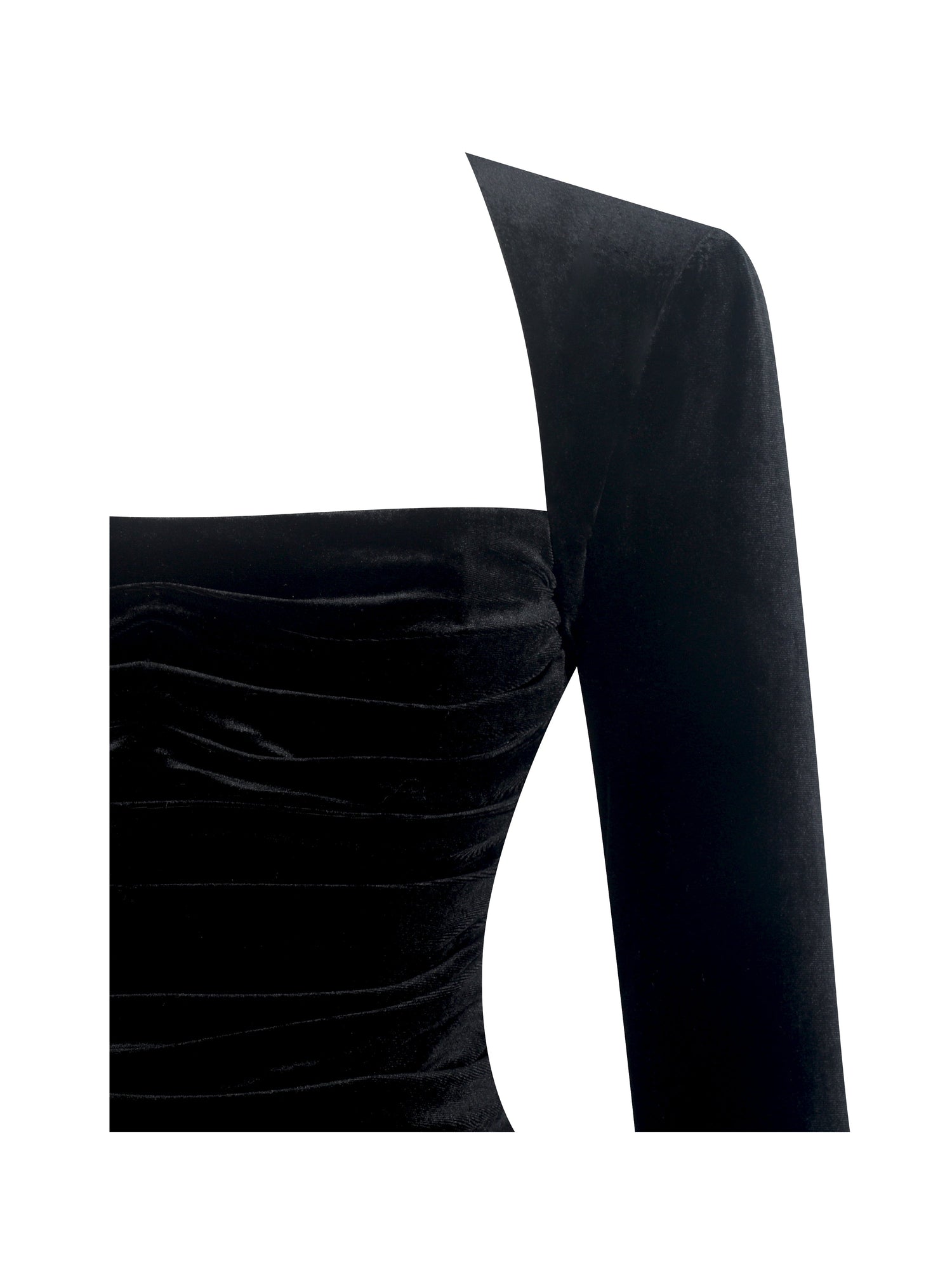 Catrina Velvet Square Neck Bow-Tie Mini Dress | Black
