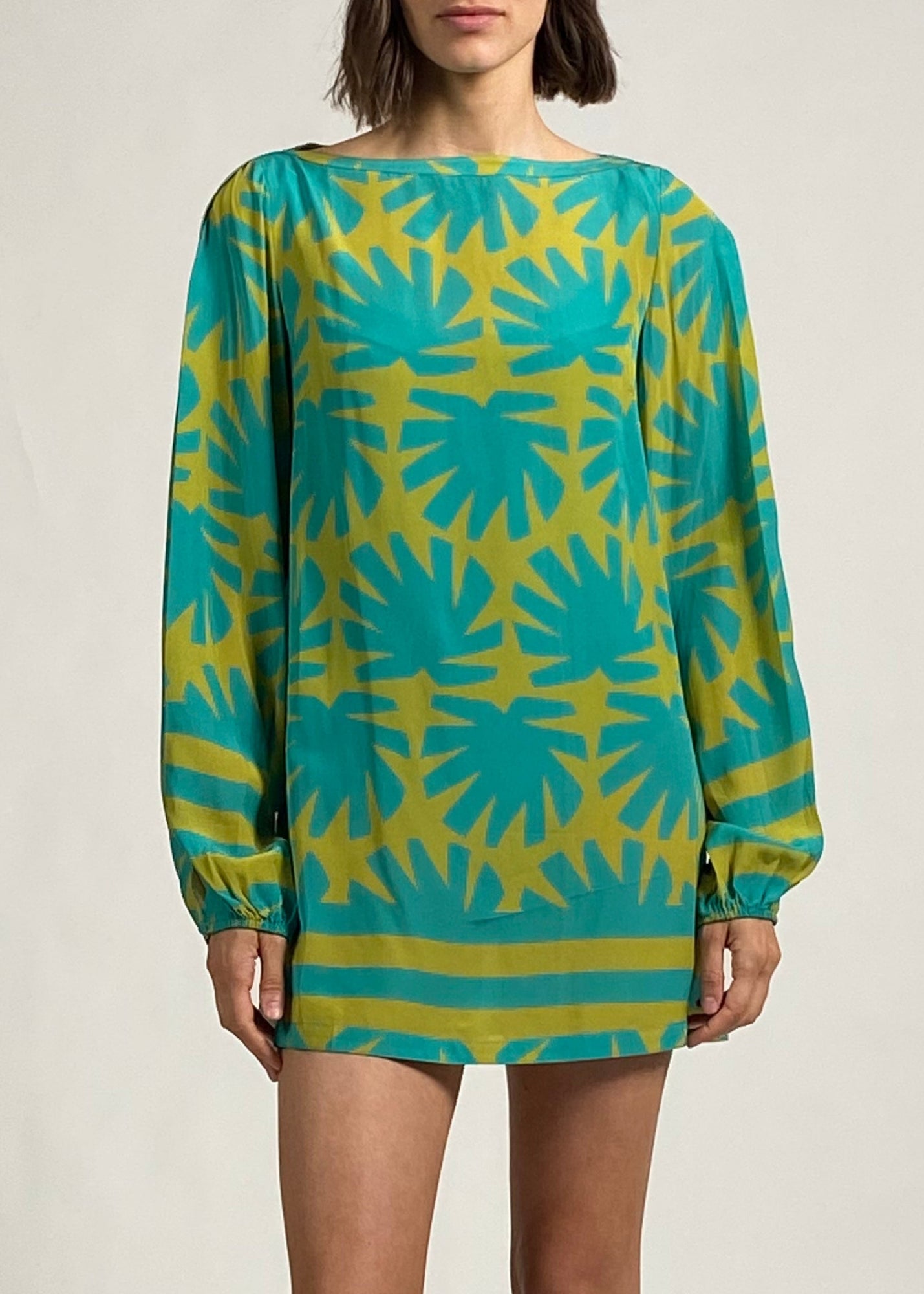 Womens | Tyra Dress | Chartreuse/Teal