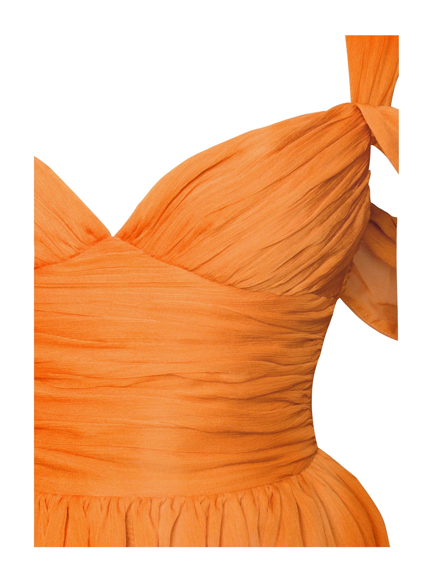 Jelani Layered Mesh High-Slit Drape Maxi Dress | Vibrant Orange