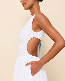 Womens | Sabine Midi Dress Poplin | Optic White