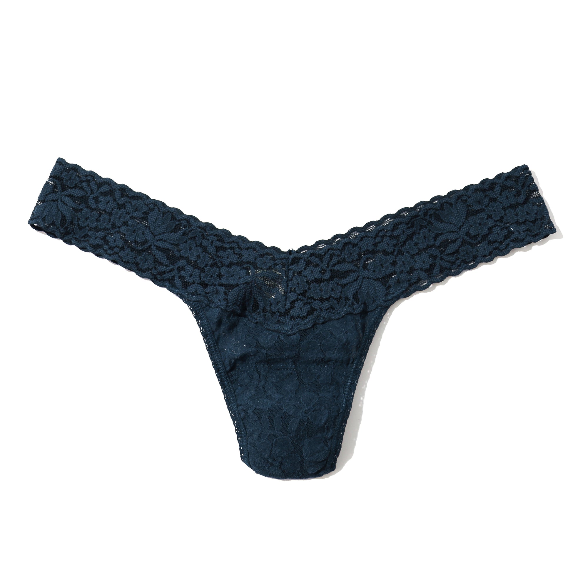 Flora Lace Low Rise Thong | Night Owl (Blue)