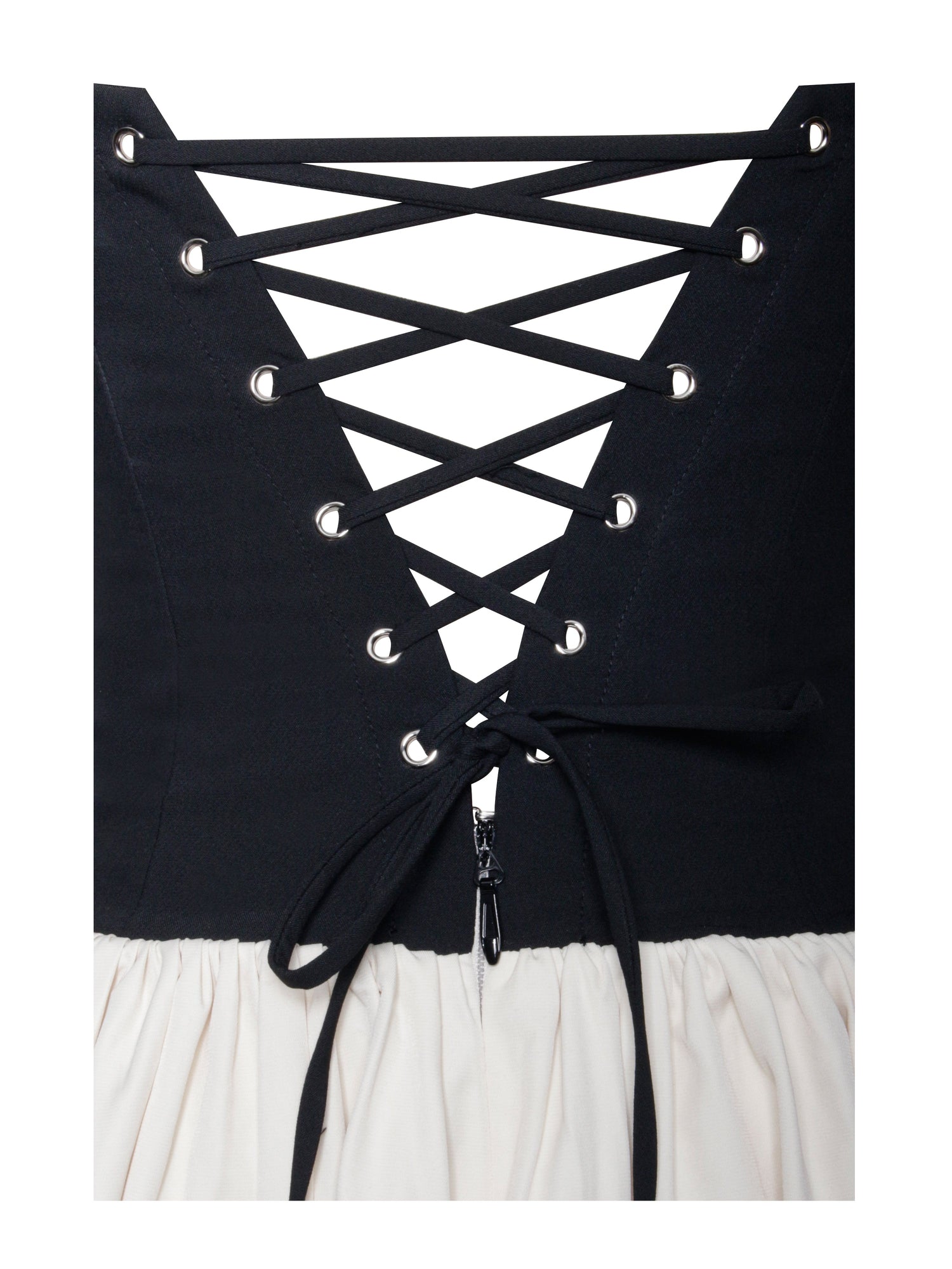 Sana Sweetheart Lace-up Back Drop Waist Maxi Dress | Black/Beige