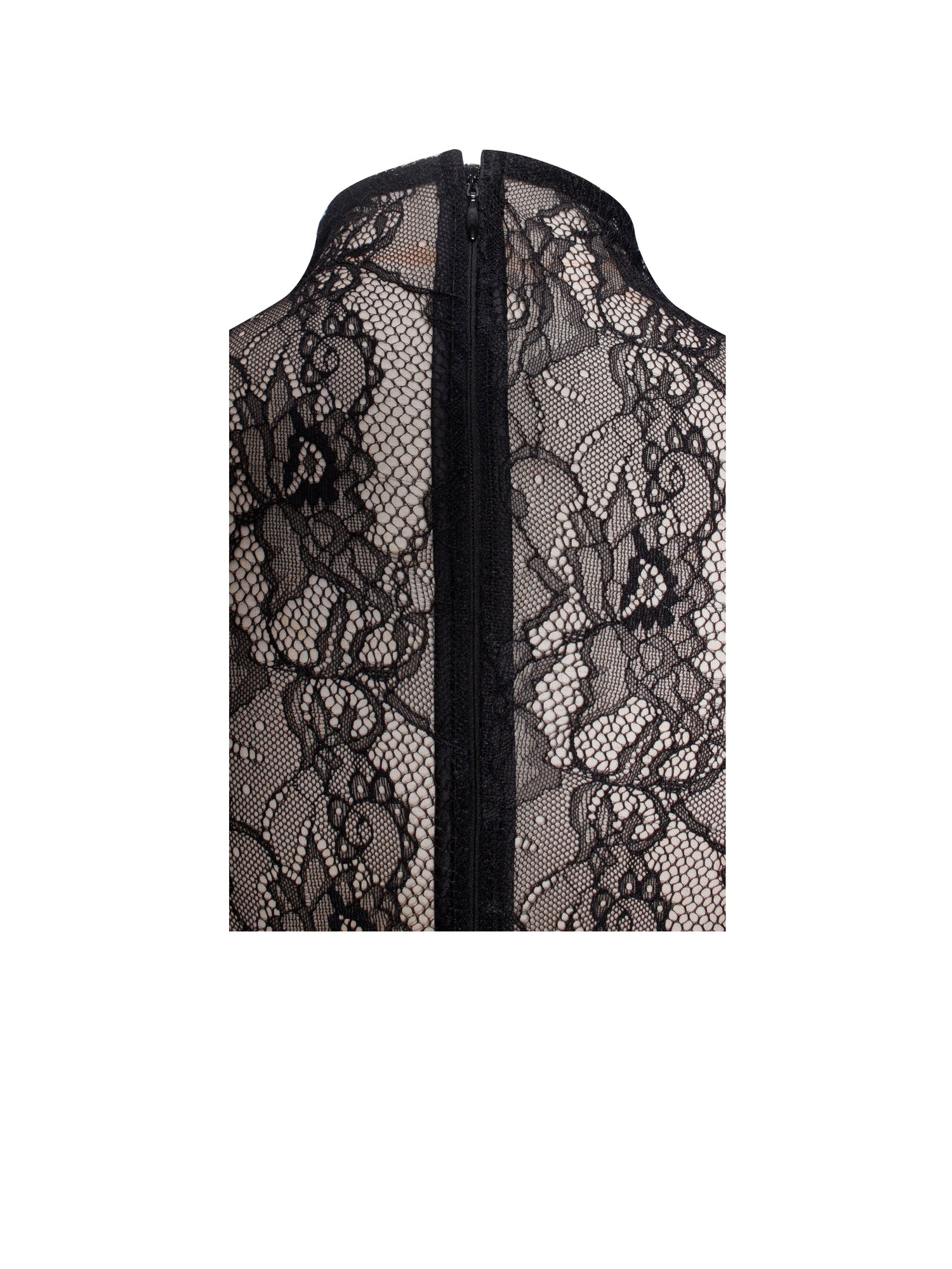 Weslyn Satin Lace High Slit Dress | Black