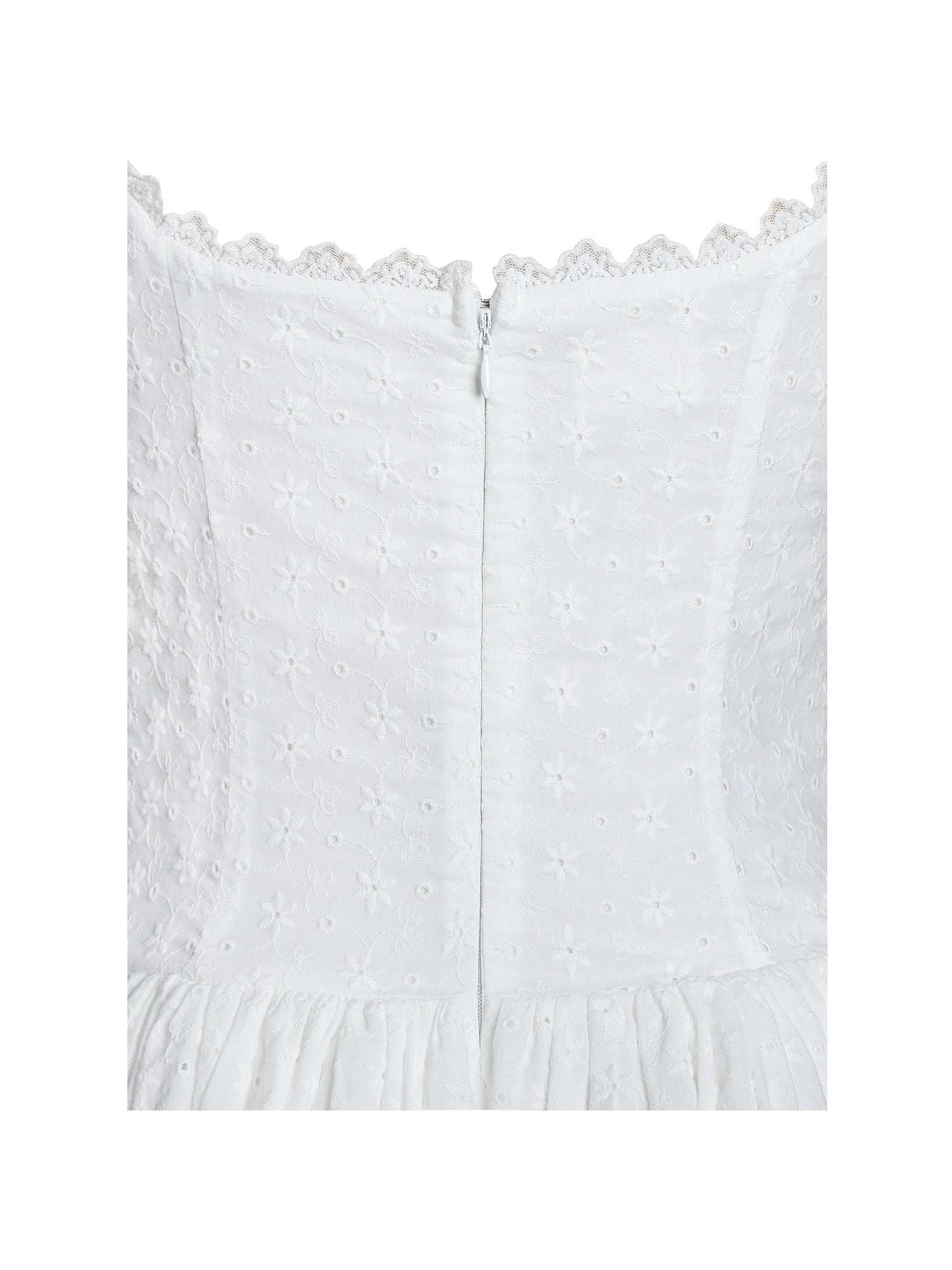 Madison Cotton Eyelet Square Neck Midi Dress | White
