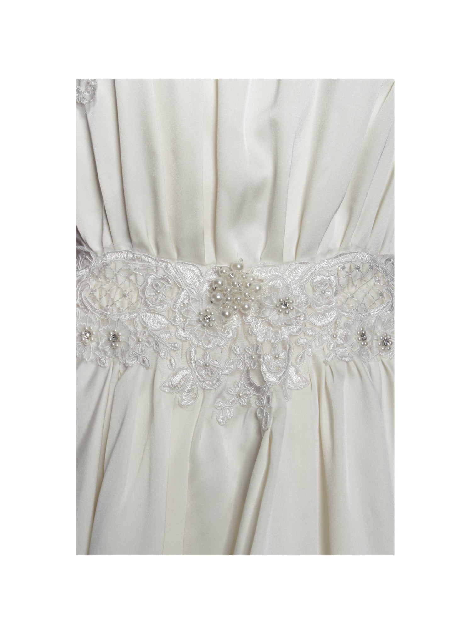 Idalia Beaded Lace Trim Backless Halter Mini Dress | Pearl White
