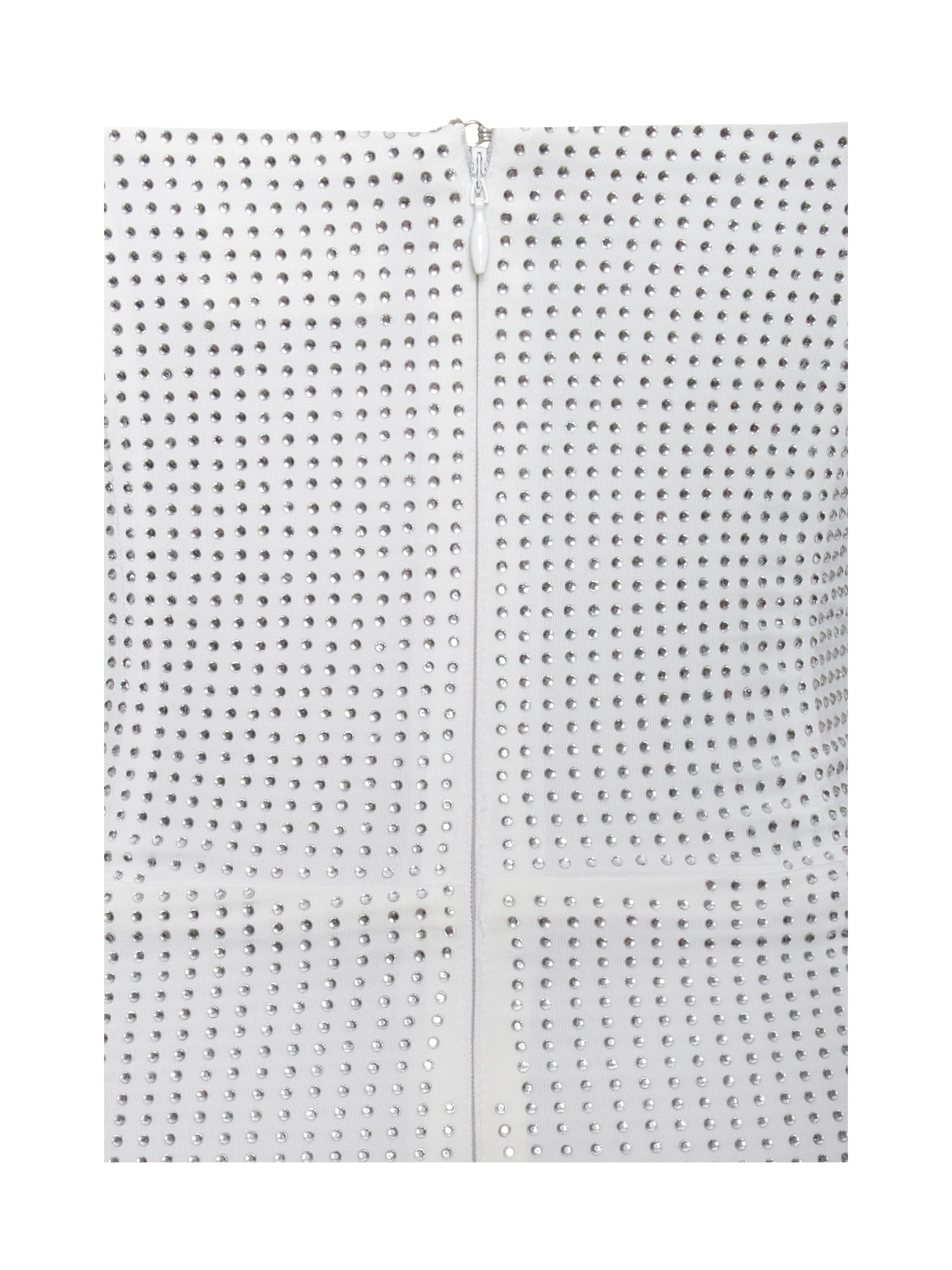 Paget Mesh Rhinestone Embellished High Slit Gown | White