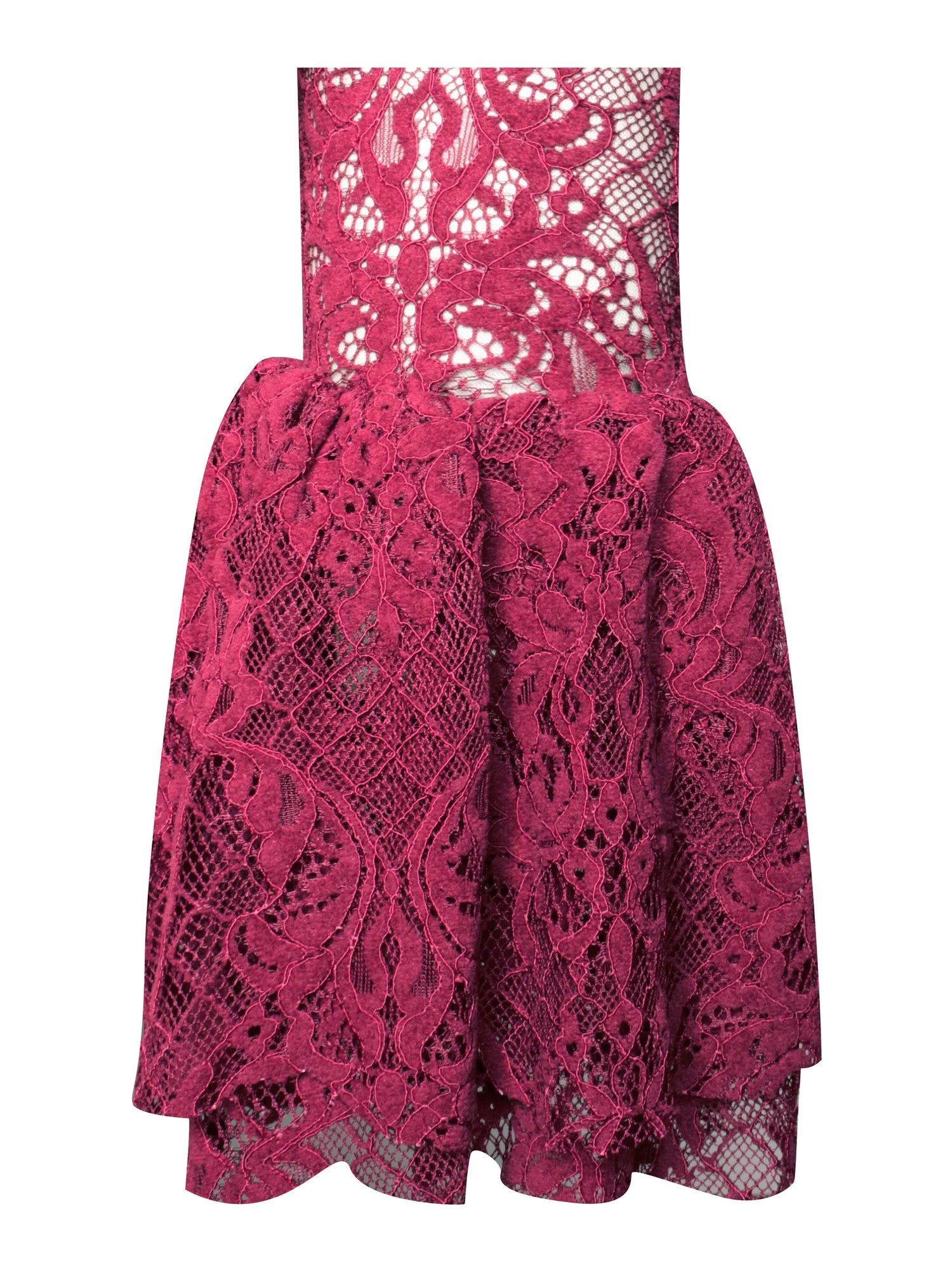 Yachira Velvet Lace Flare Sleeve Mini Dress | Burgundy