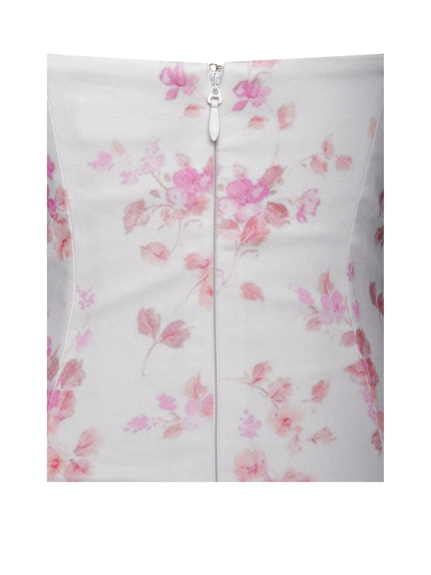 Samara Floral Drop Waist Linen Corset Puffy Mini Dress | Floral Print