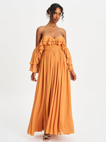 Kaela Off Shoulder Chiffon Maxi Dress | Brickwork