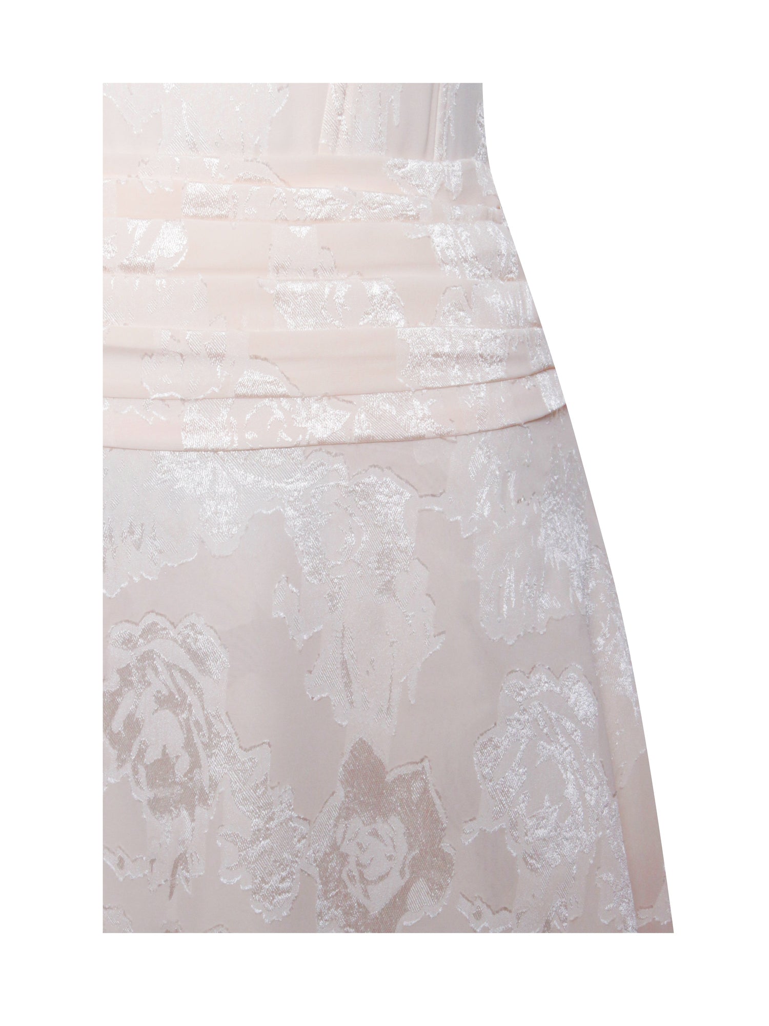 Quintana Jacquard Textured Slit Halter Mini Dress | Beige