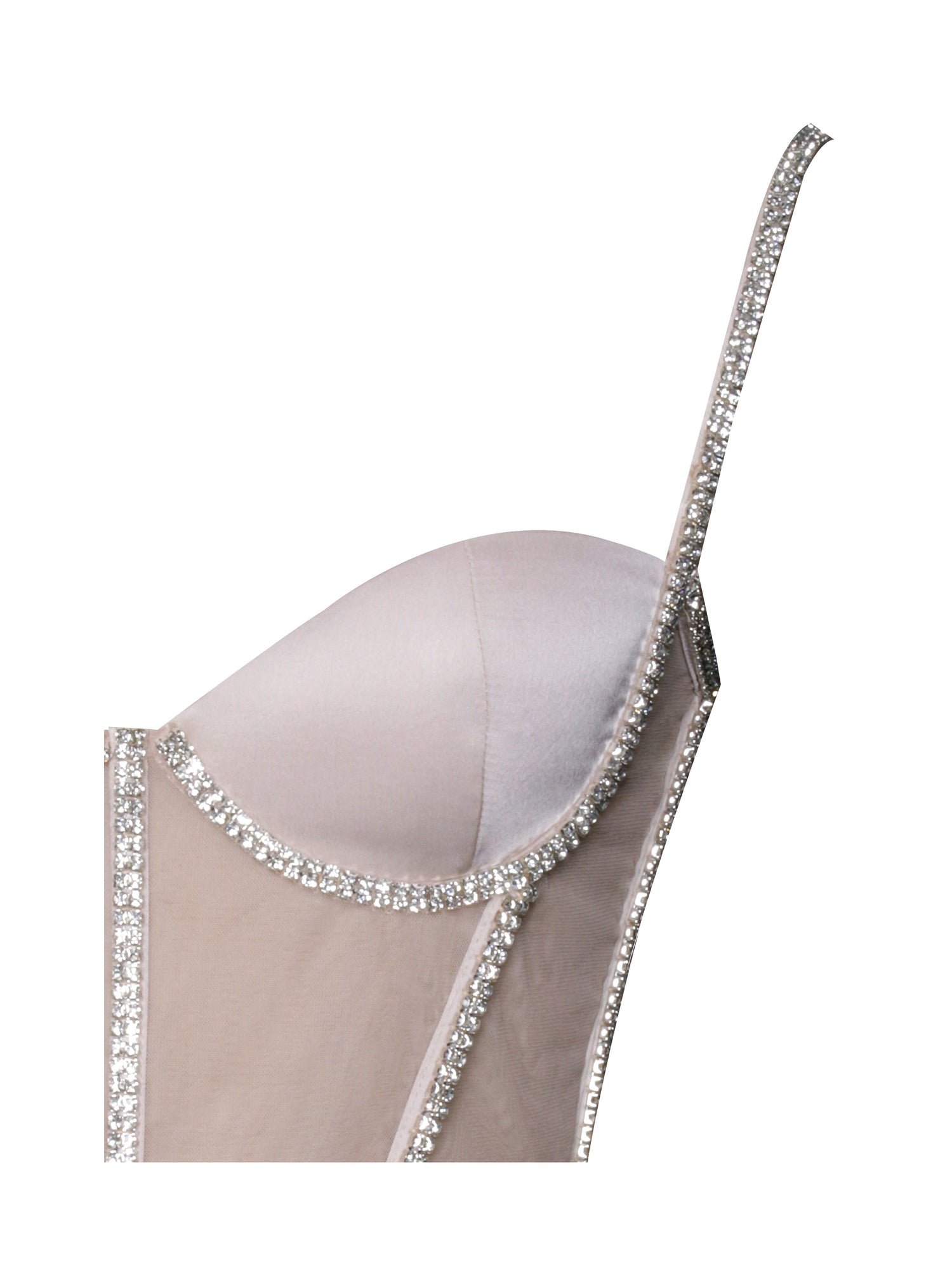 Cadence Satin Crystal Embellished Corset Dress | Champagne