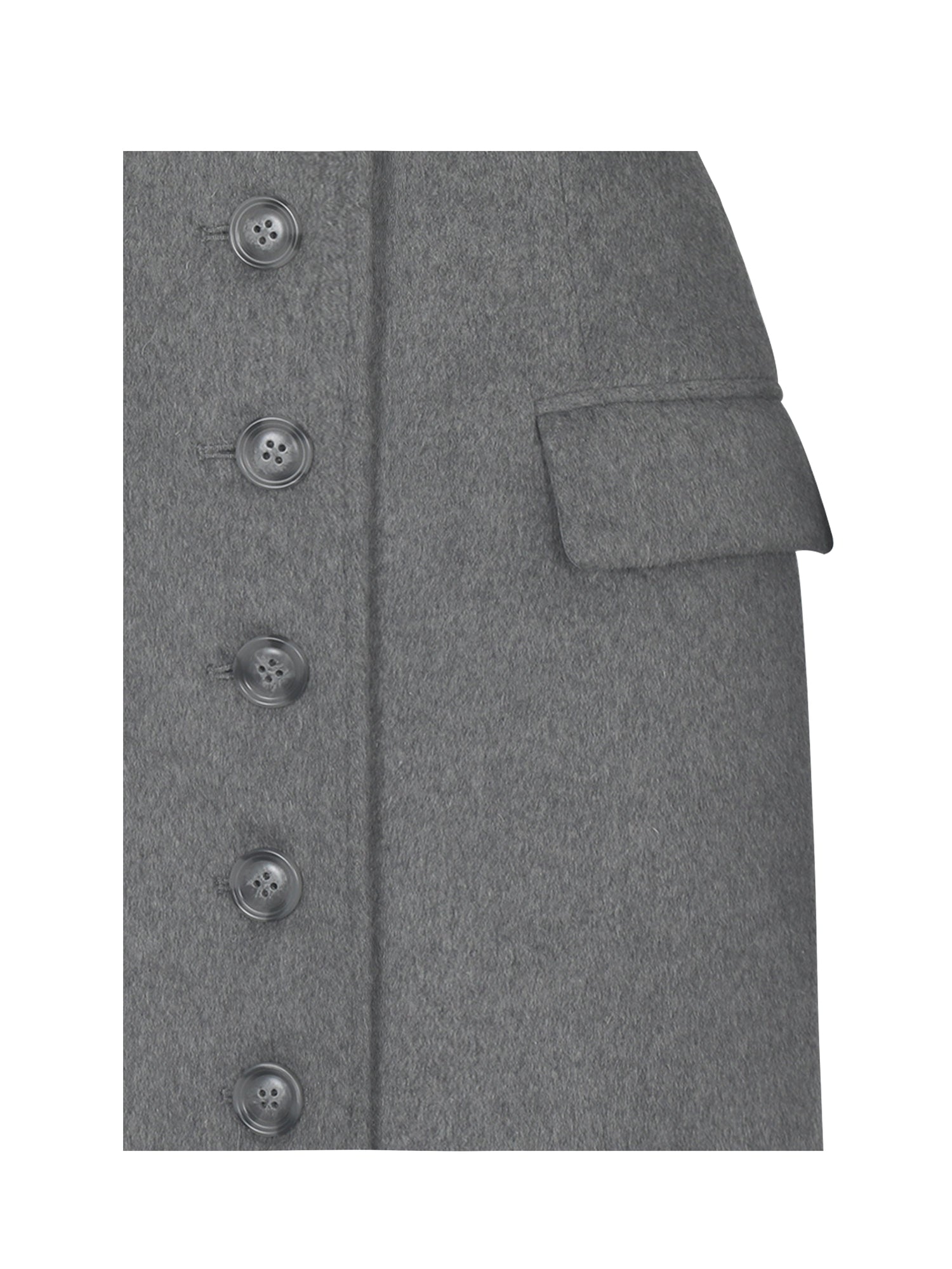 Faye Wool Blend Single-Breasted Coat with Removable Faux Fur Collar | Grey