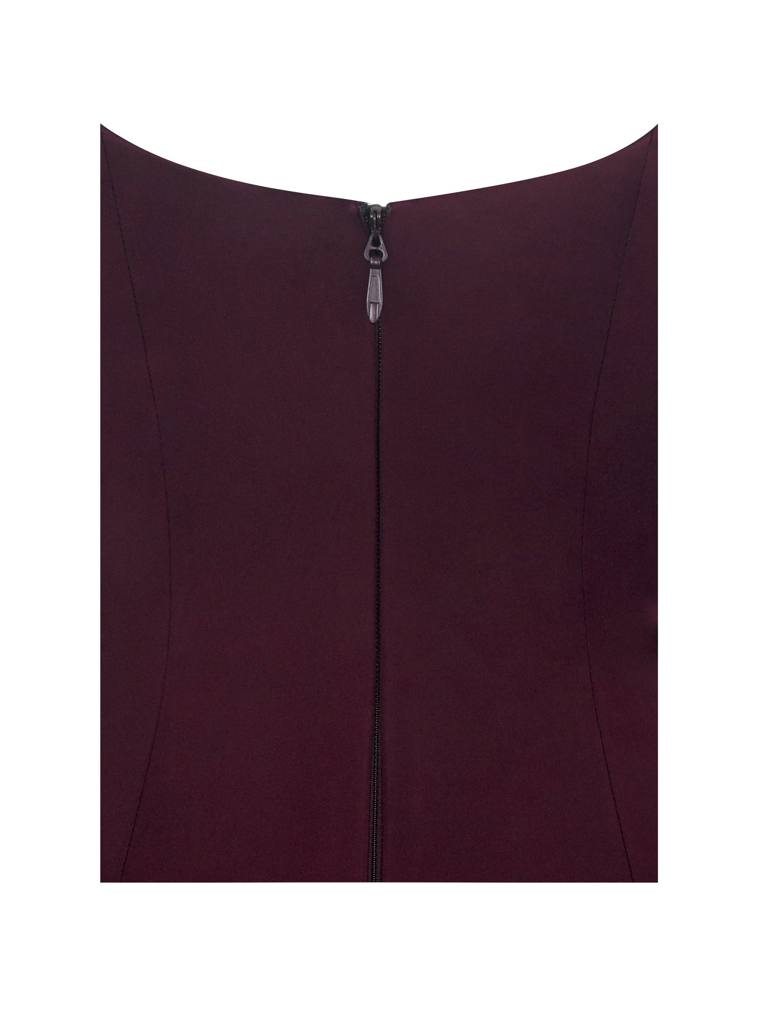 Omella Ruched Bust Sweetheart Flared Midi Dress | Burgundy
