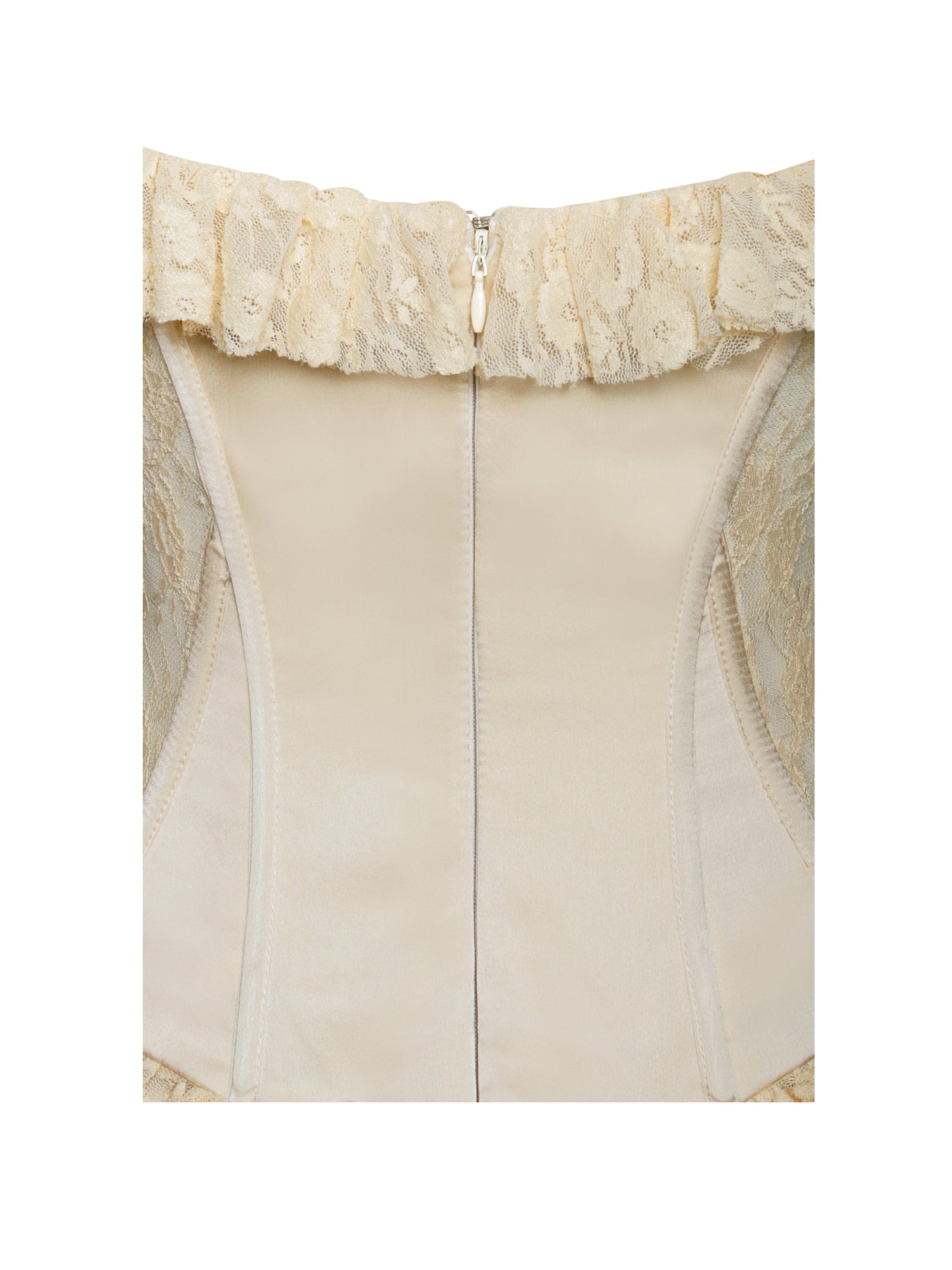 Ersilia Satin Lace Peplum Corset Off Shoulder Maxi Dress | Pale Yellow