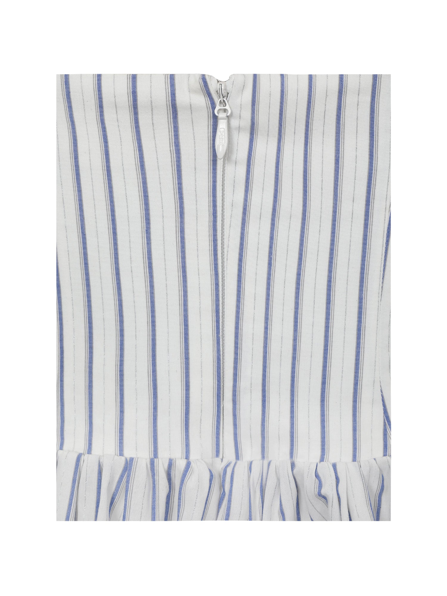 Olea Striped Cotton Poplin Ruched Midi Dress | Sky Blue