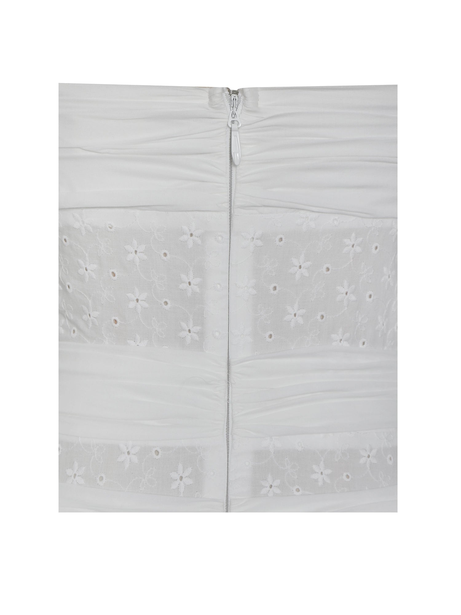 Maelis Cotton Eyelet Drop Waist Midi Dress | White