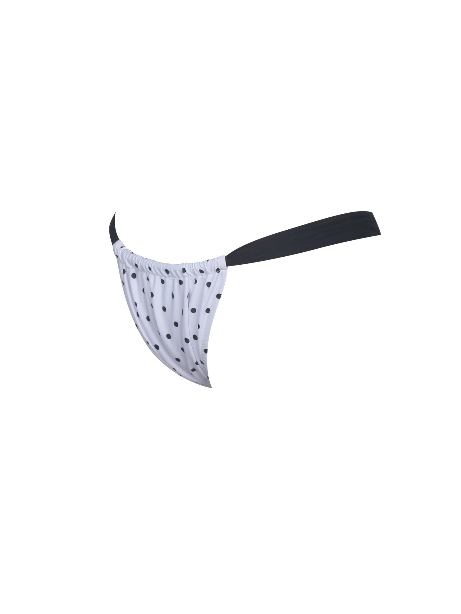 Oliveah Polka Dot Ruched Lacing Bikini Bottom | Black