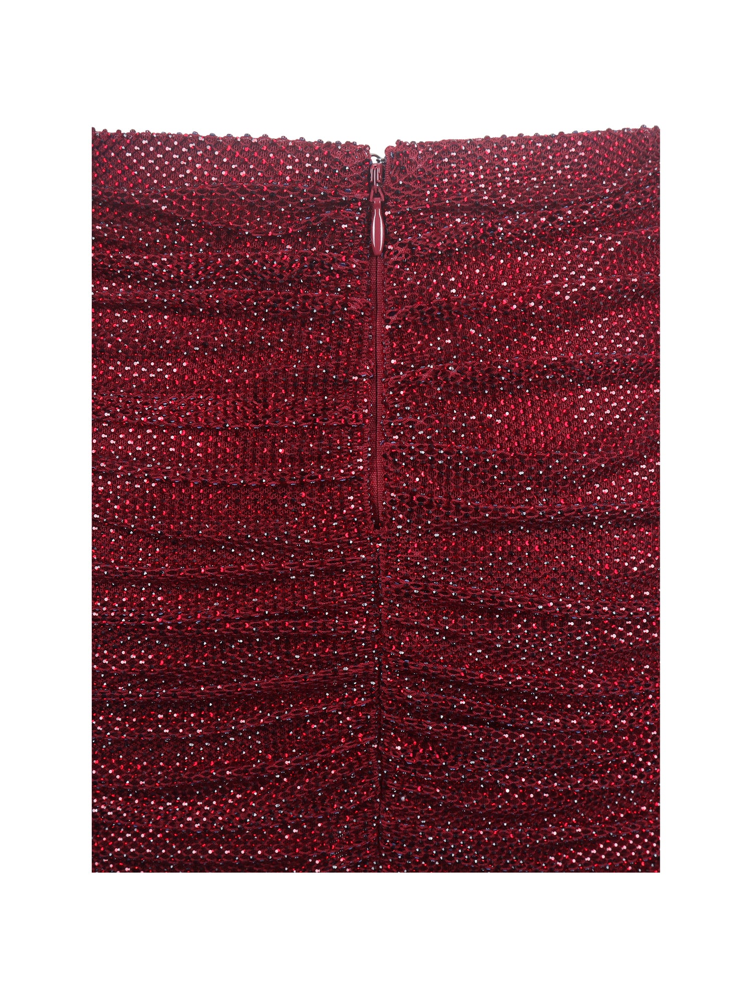Darleen Rhinestone Mesh Low Waist Ruched Skirt | Crimson