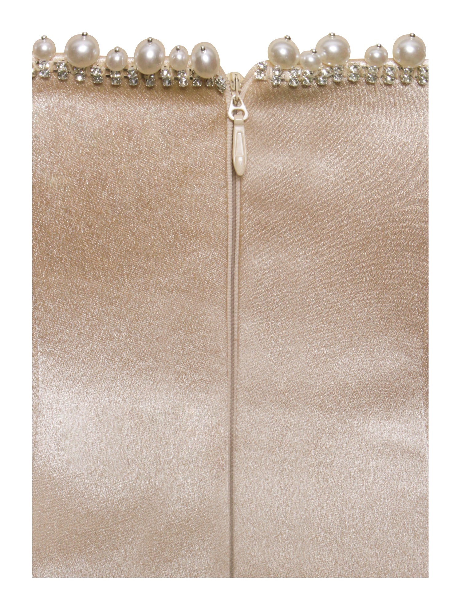 Paisley Pearl Trim Sleeveless Mini Dress | Gold