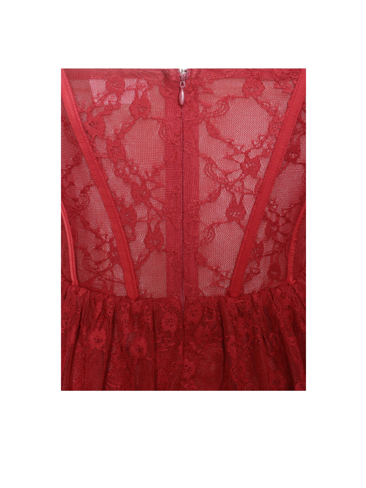 Quennell Lace Corset Maxi Dress | Burgundy