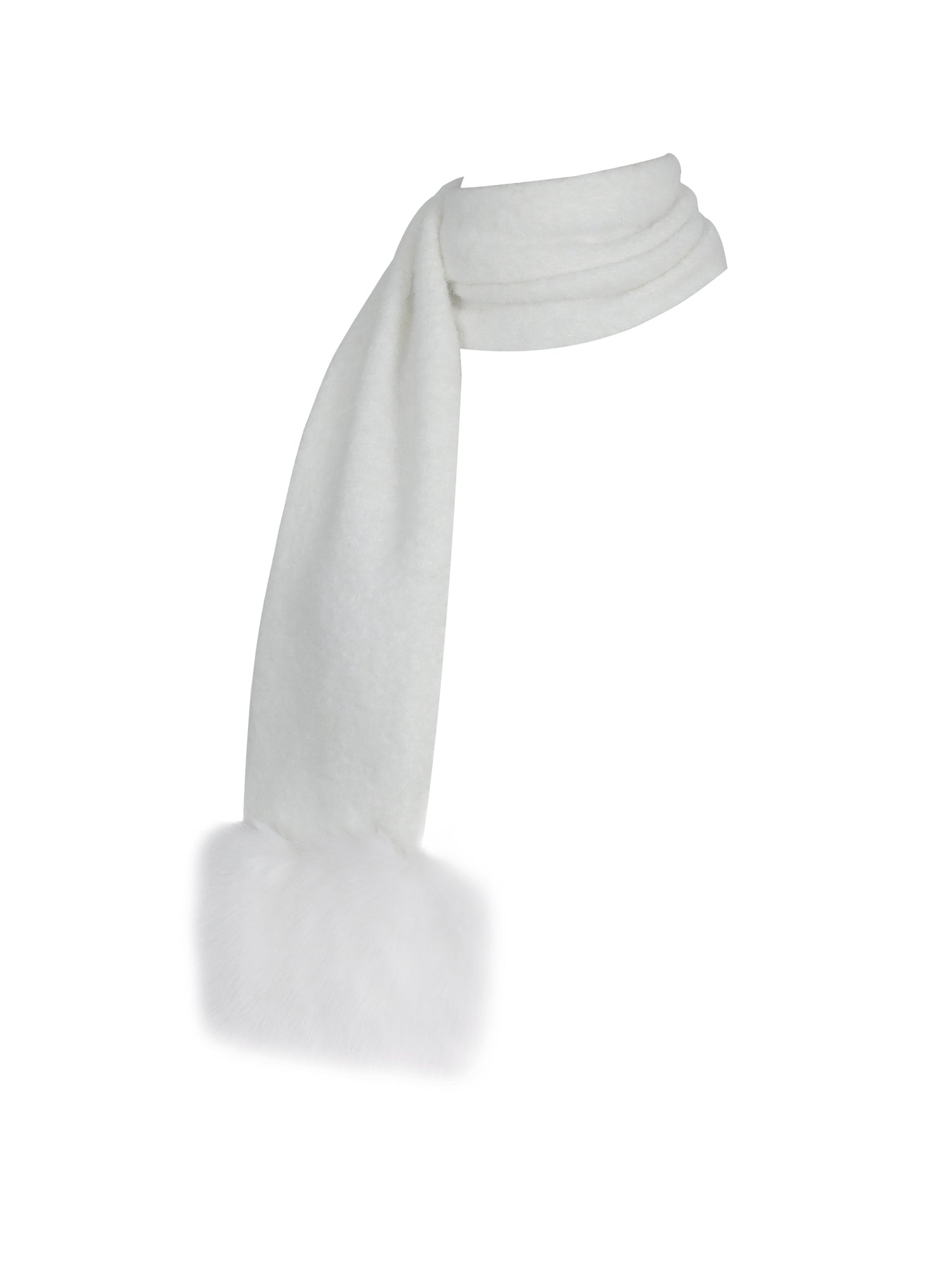 Selma Wool-Blend Ribbed Knit Scarf | White