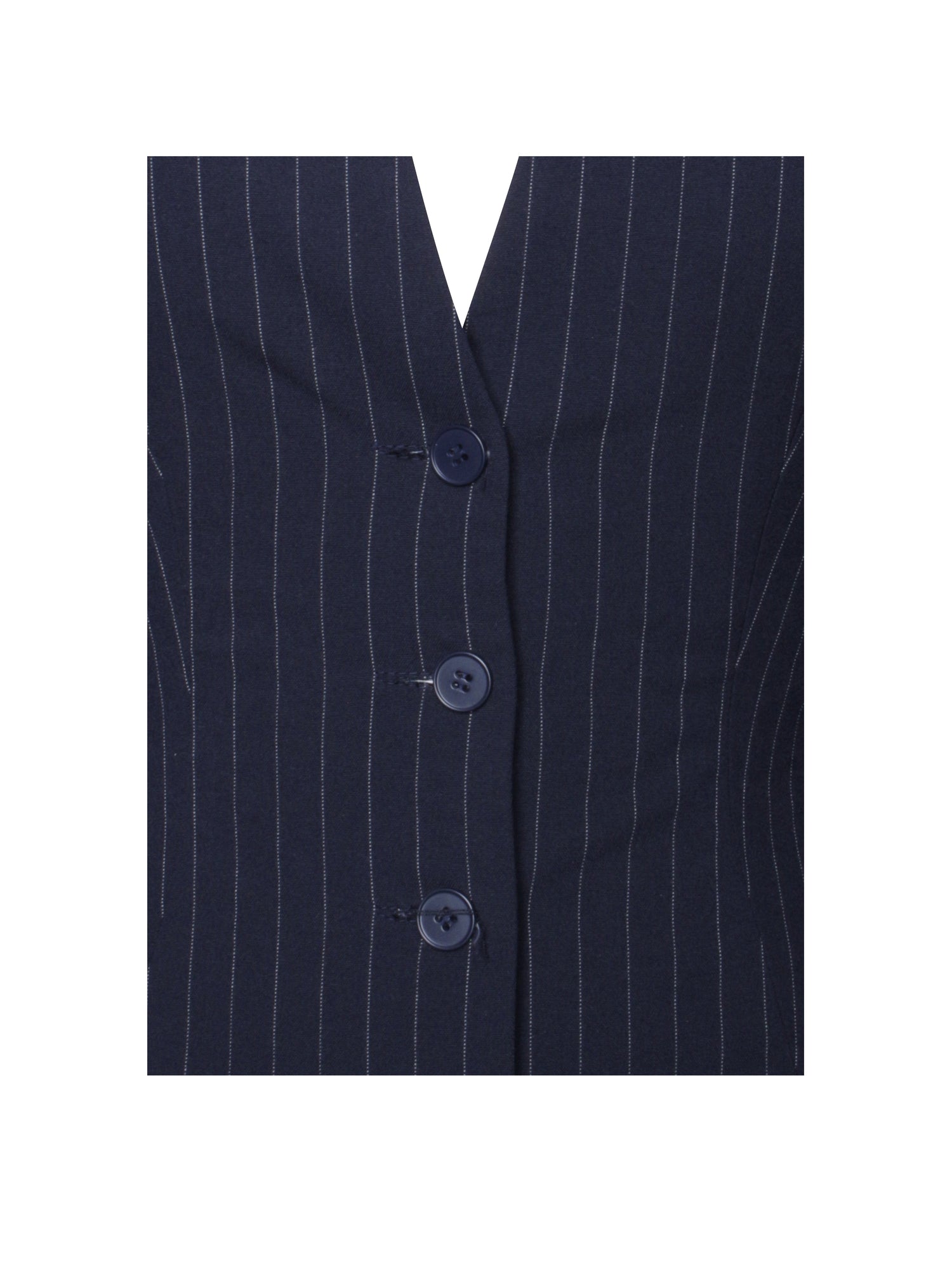 Xabrina Pinstripe Long Sleeve Shirt Mini Dress | Navy Blue