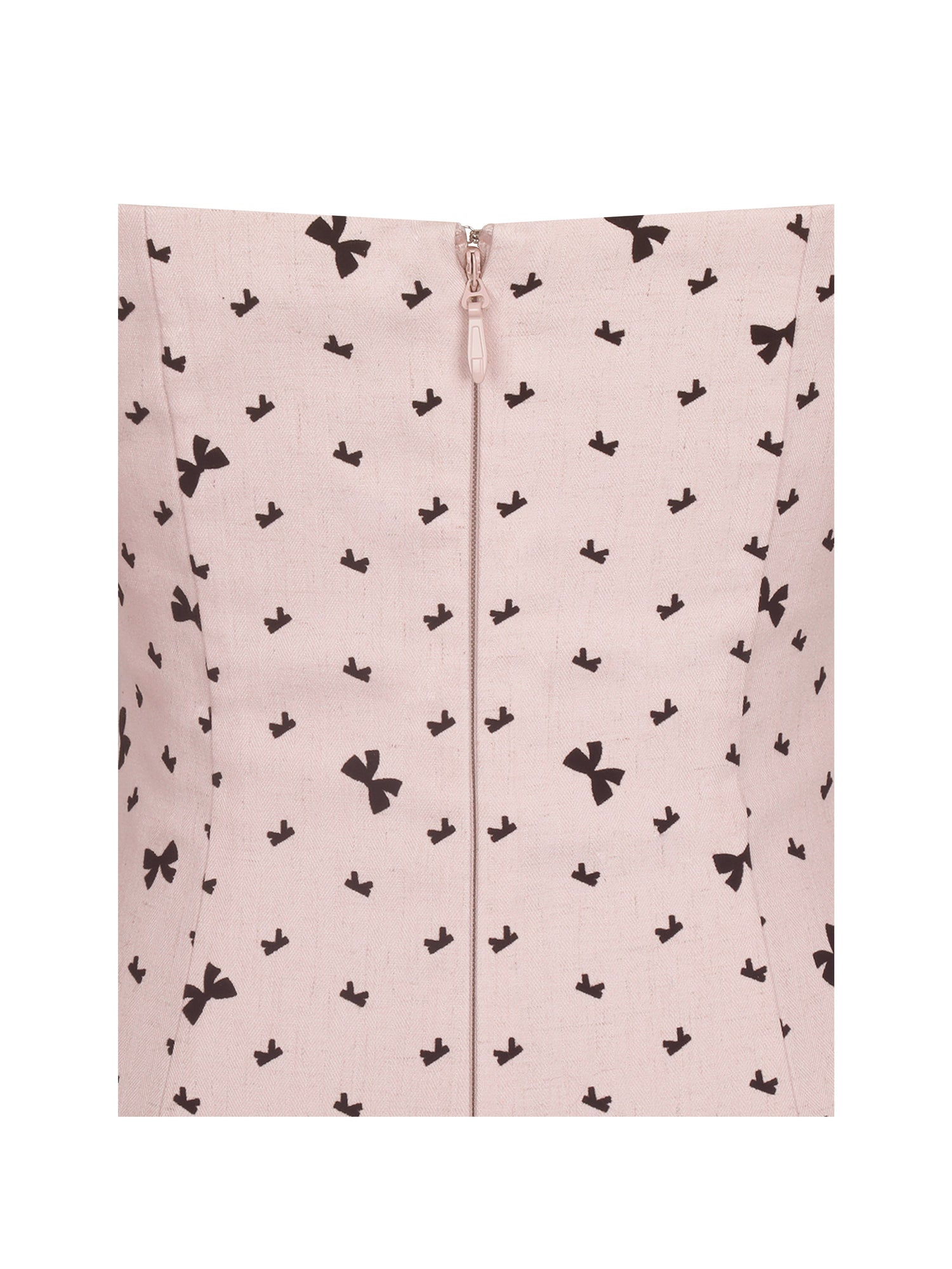 Perla Ruched Bust Velvet-Embossed Bow Mini Dress | Baby Pink