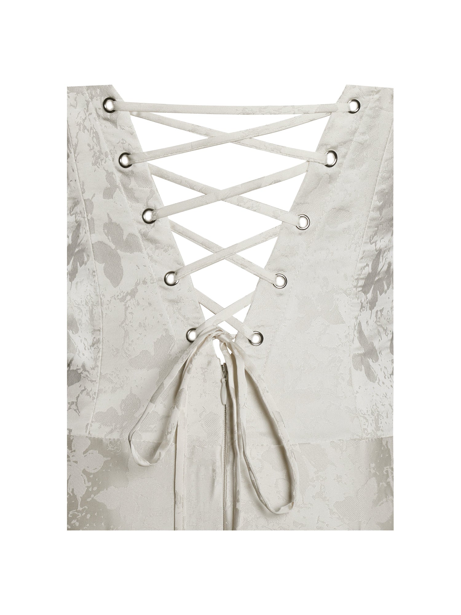 Raegan Jacquard Ruched Maxi Dress | Pearl White