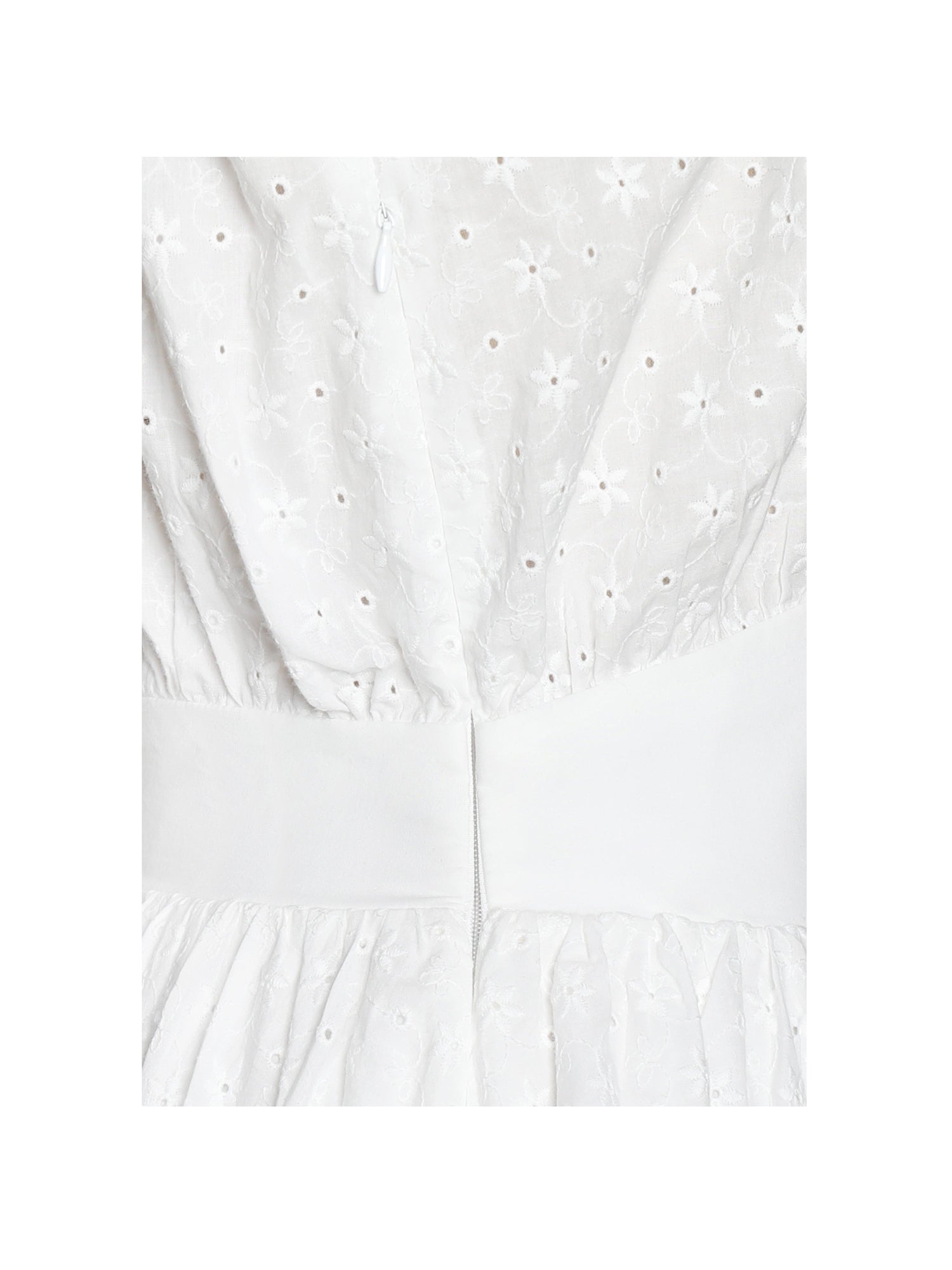 Gabriella Cotton Eyelet Button Up Long Sleeve Shirt Dress | White