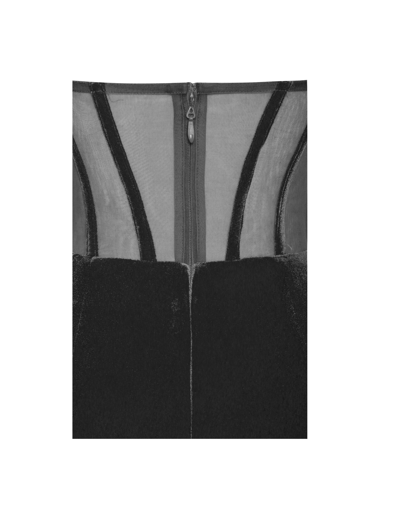 Priya Draping Corset High Slit Velvet Gown | Black
