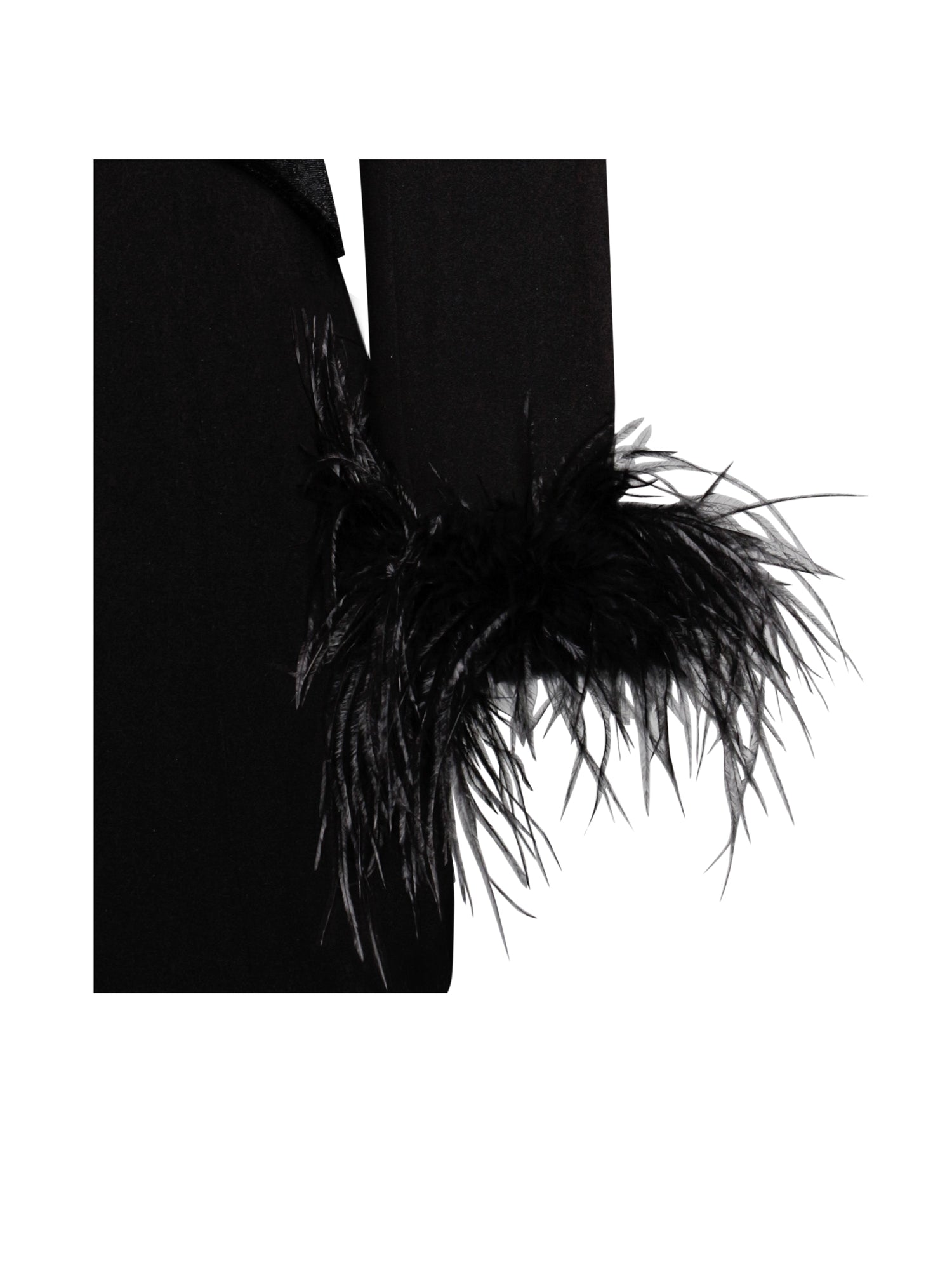 Madeline Feather Trim Blazer Dress | Black