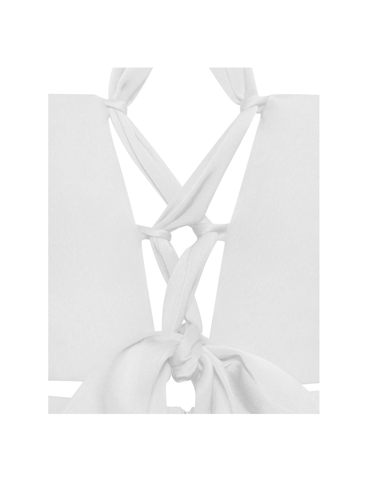 Ivona Halter Neck Double Duchess Satin Gown | White