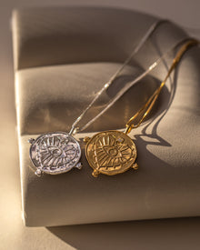Evil Eye Double Coin Necklace | Gold
