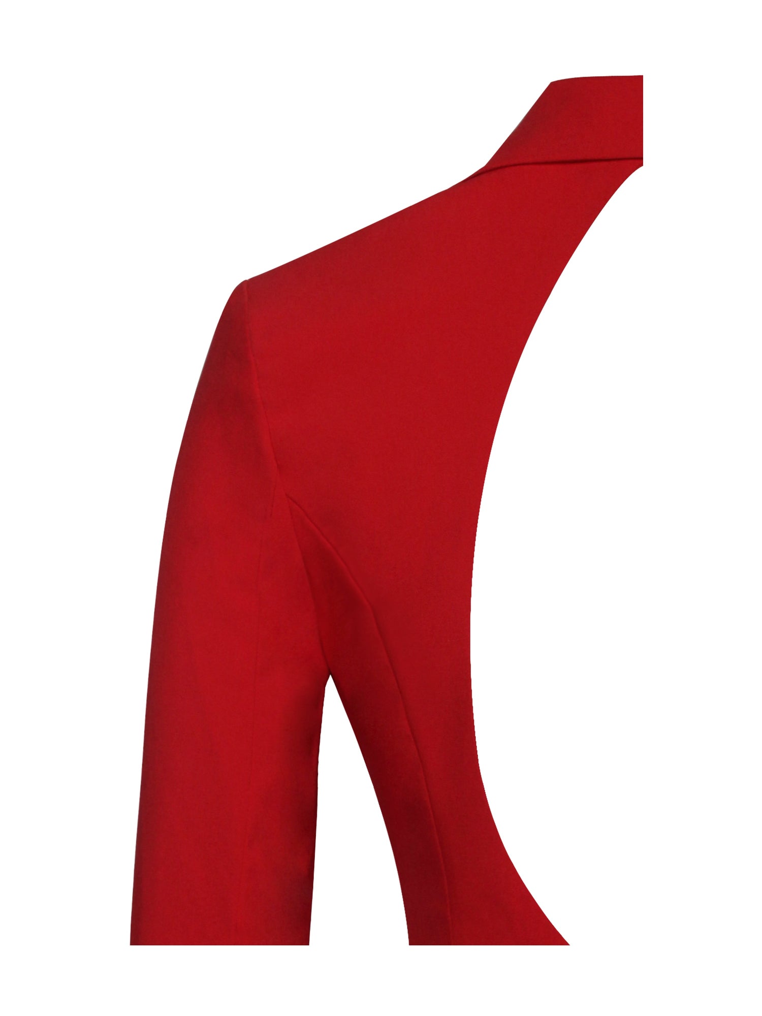 Quilla Feather Crystal Sleeve Backless Blazer Dress | Red