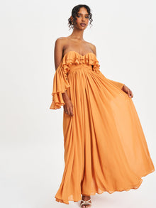 Kaela Off Shoulder Chiffon Maxi Dress | Brickwork